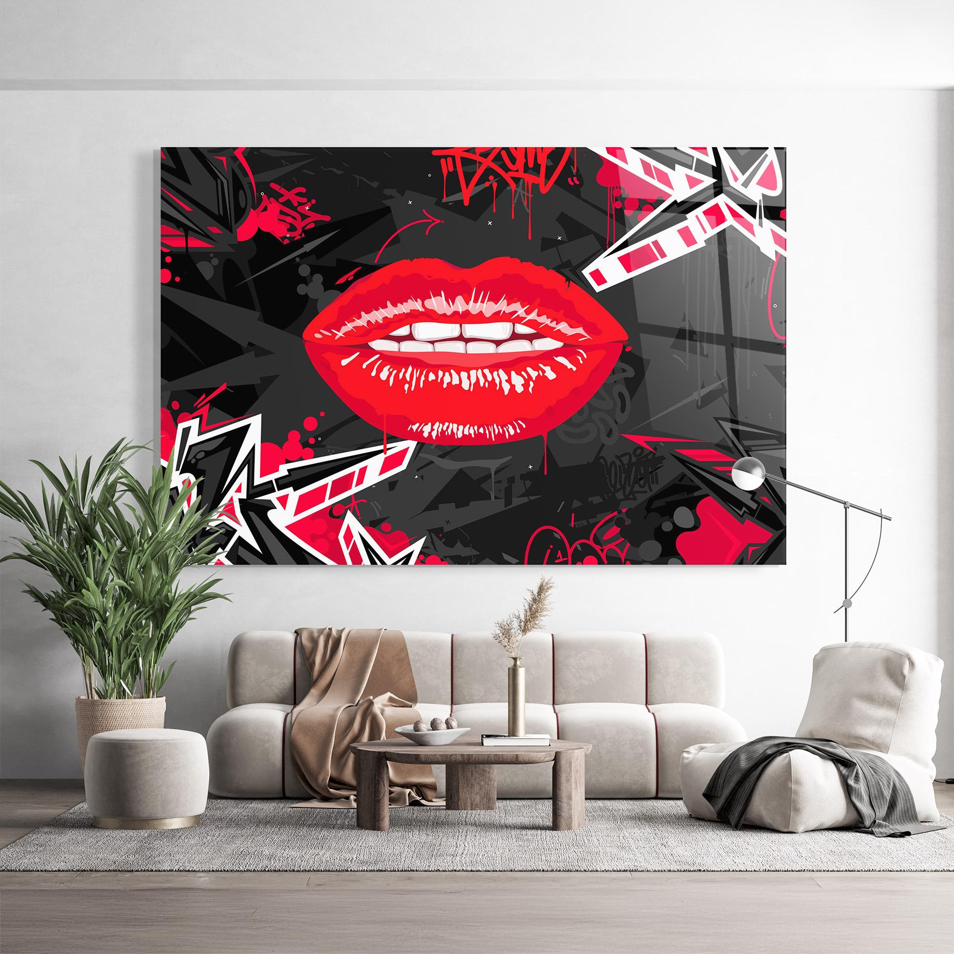 Glasbild Lips Graff mockup 9