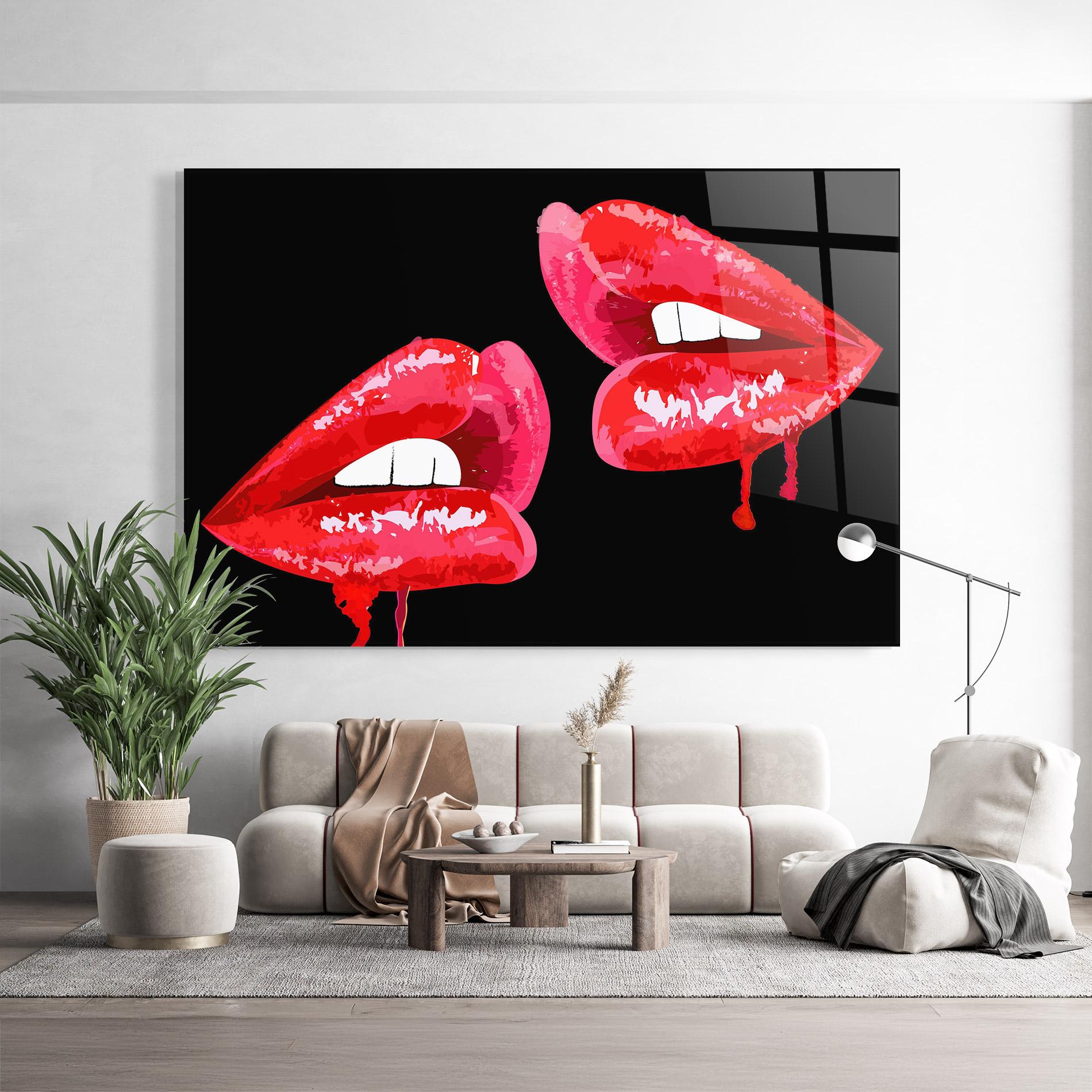 Glasbild Lips Talking mockup 9