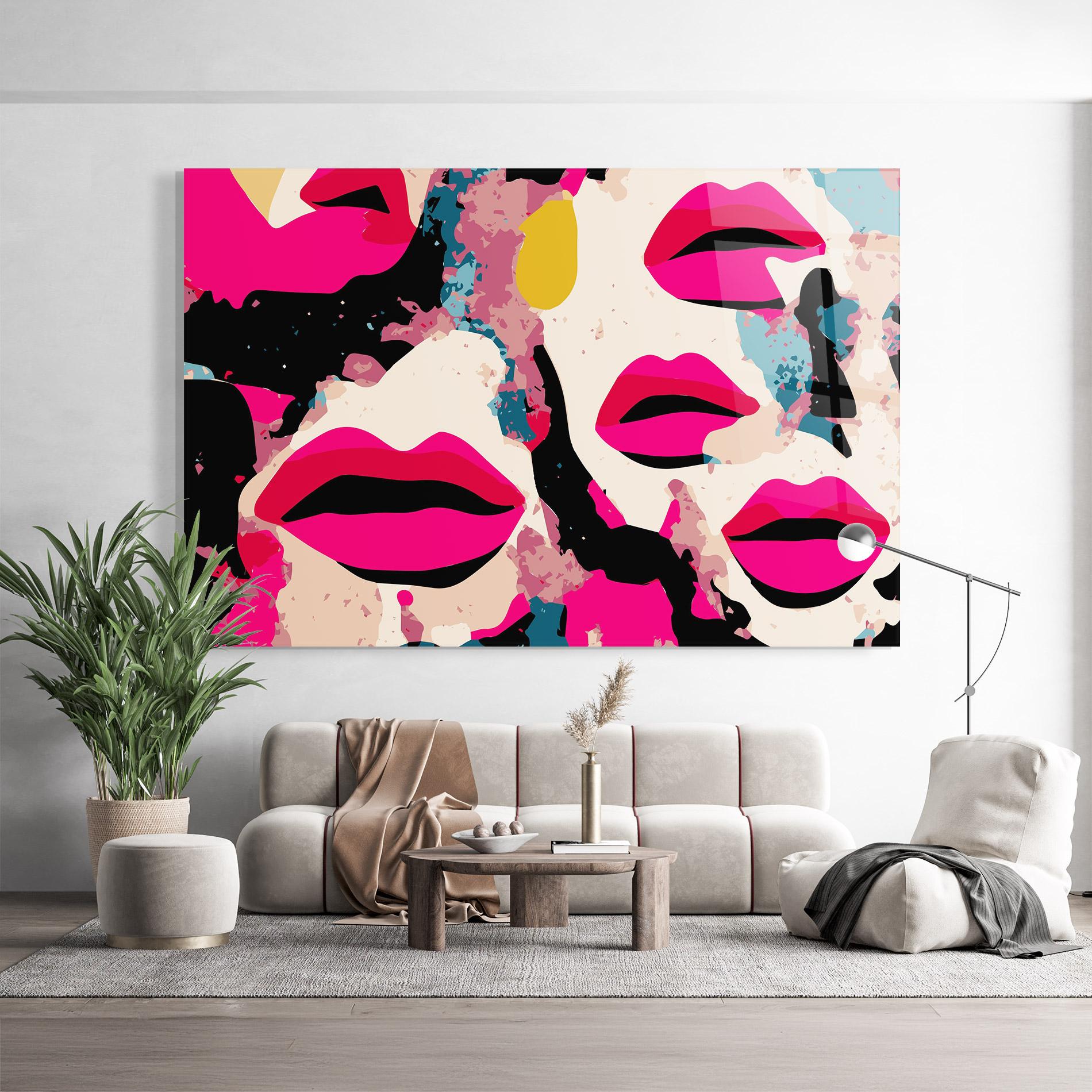 Glasbild Pink Lips mockup 9