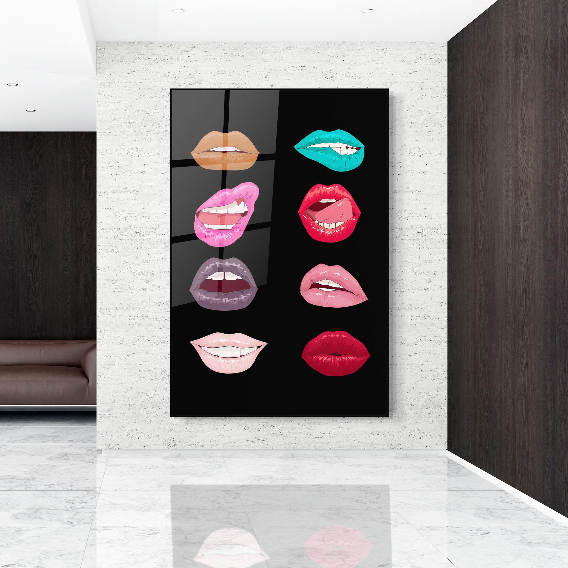 Glasbild Colorful Lips mockup 9