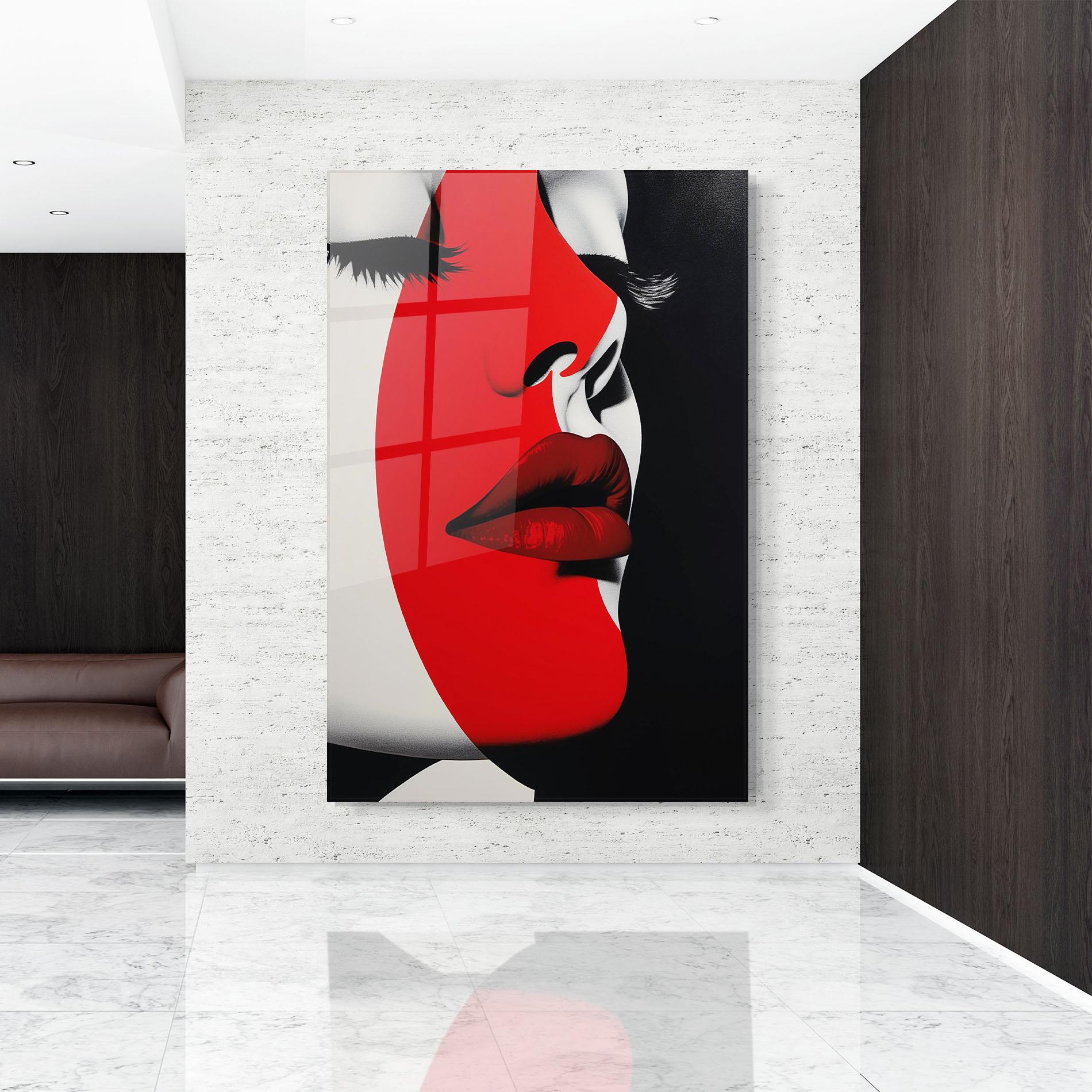 Glasbild Dark Red Lips mockup 9