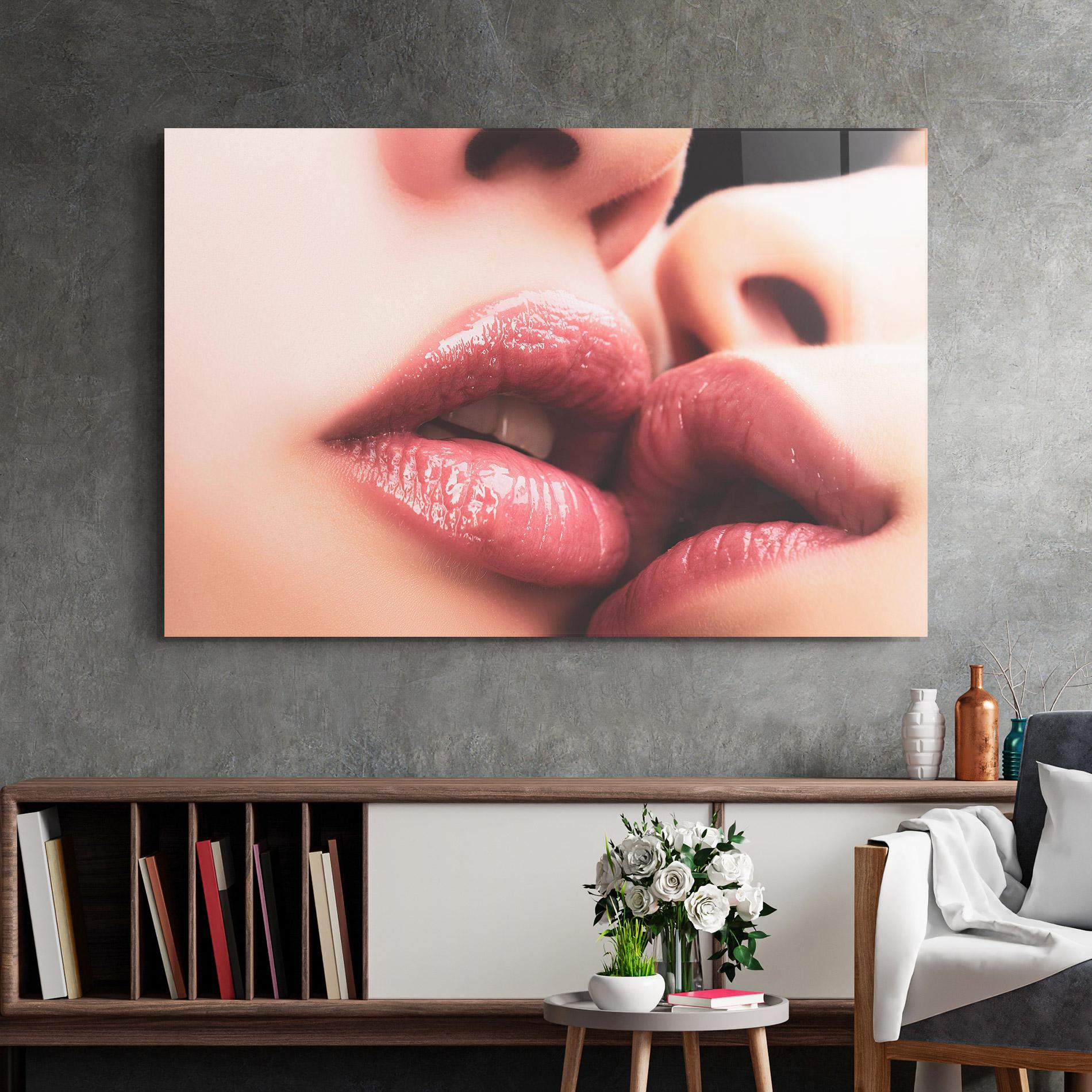 Glasbild Beautiful Lips mockup 2