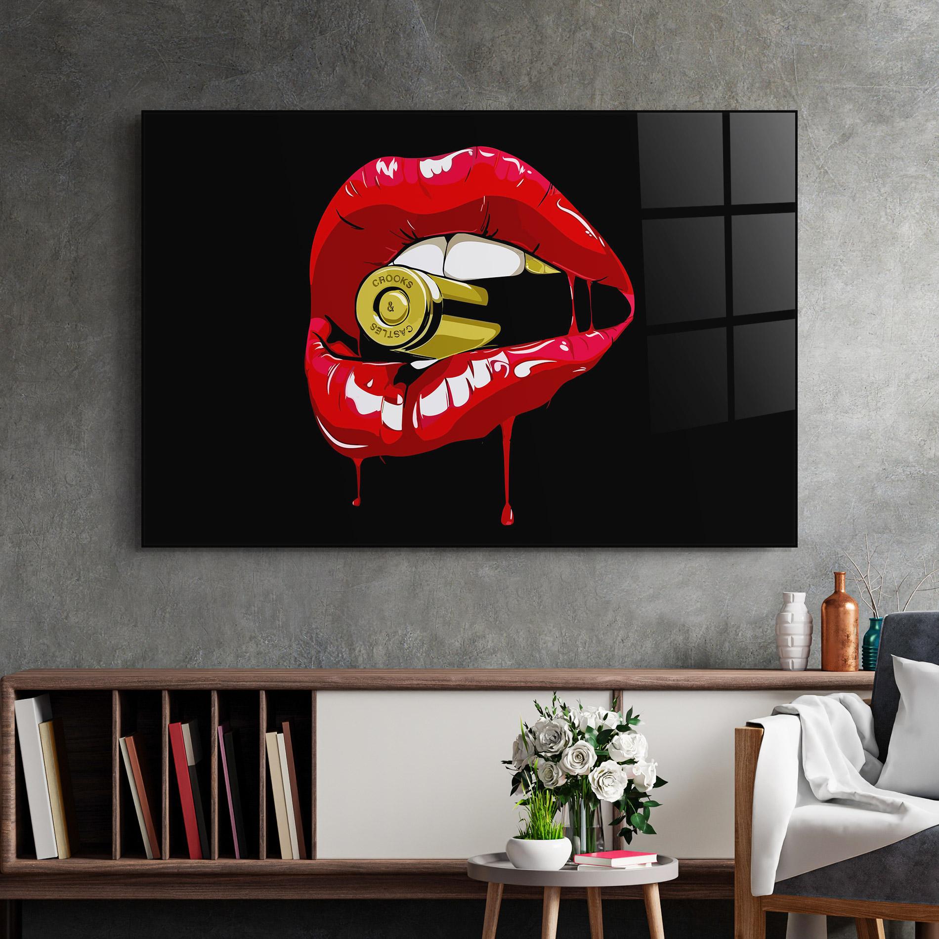Glasbild Bullet Lips mockup 2