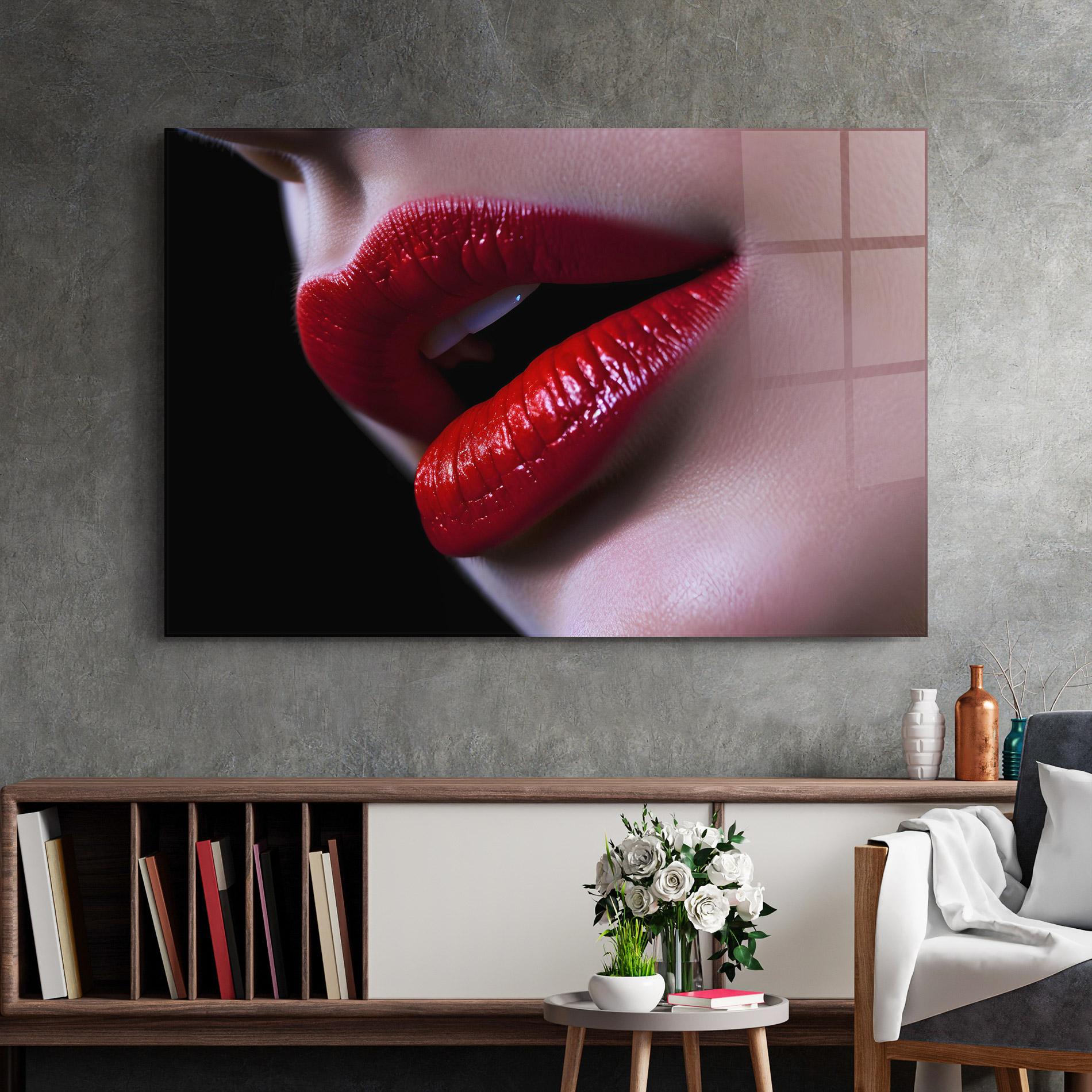 Glasbild Close Up Woman mockup 2