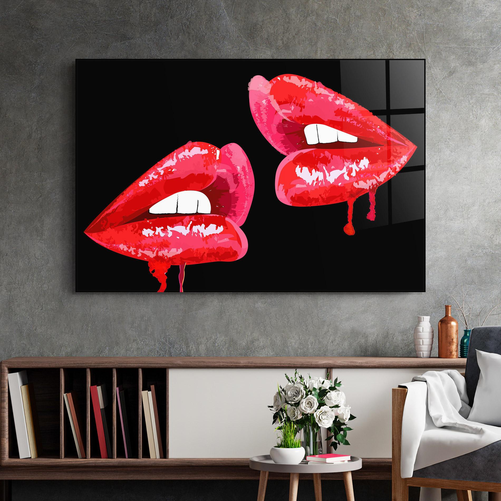 Glasbild Lips Talking mockup 2