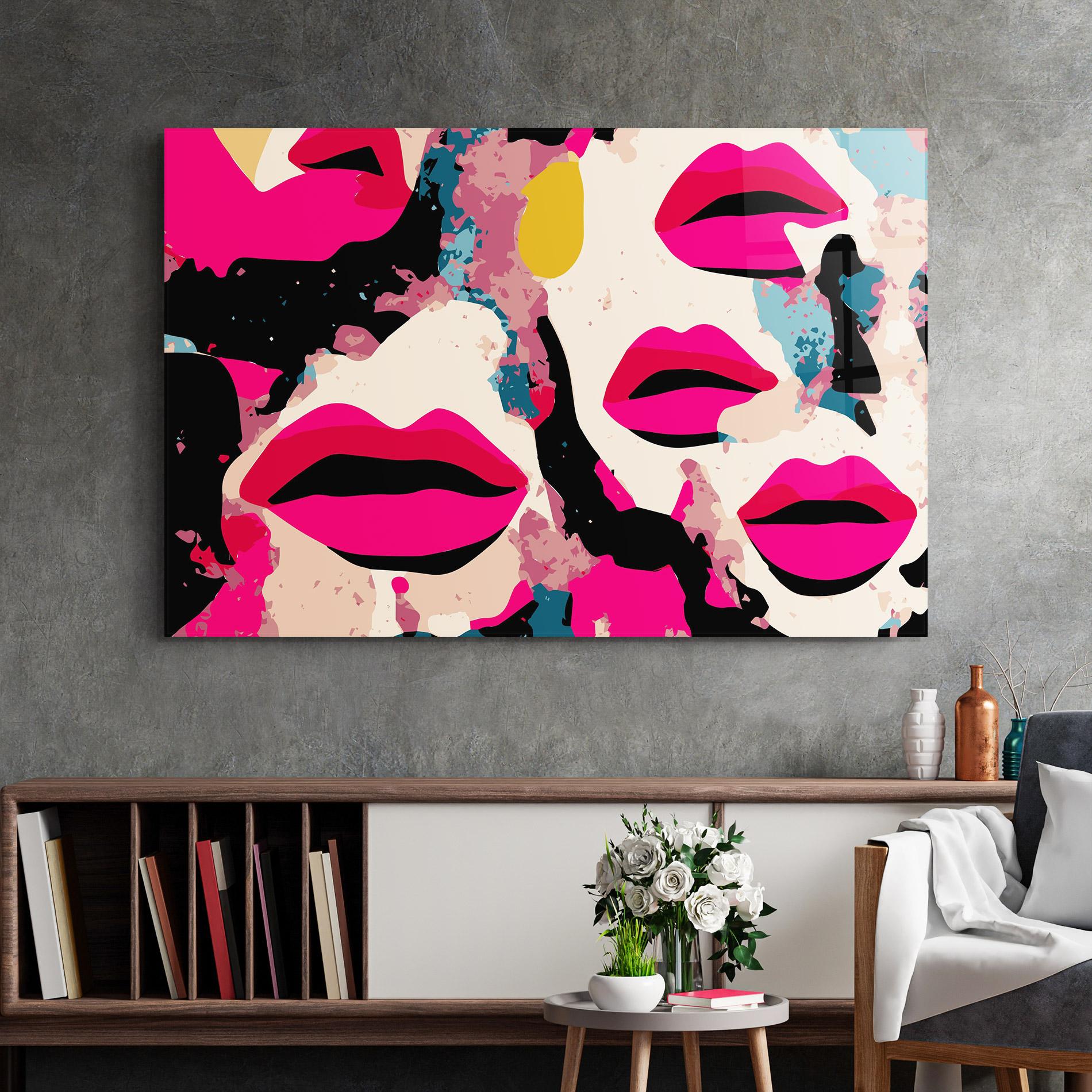 Glasbild Pink Lips mockup 2