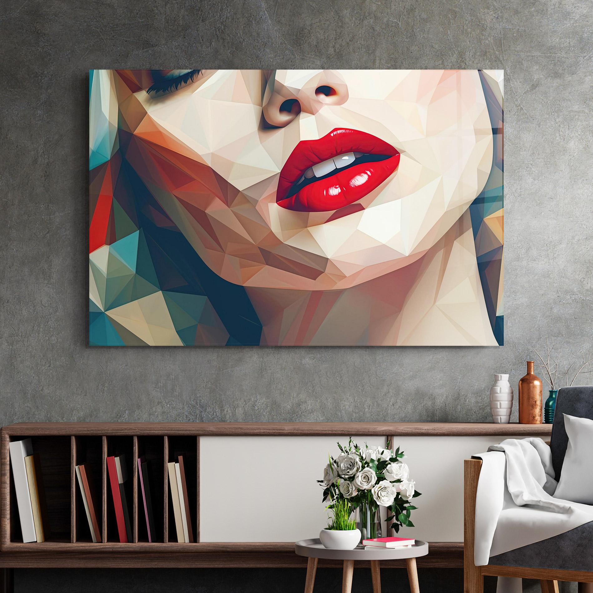 Glasbild Triangular Lips mockup 2