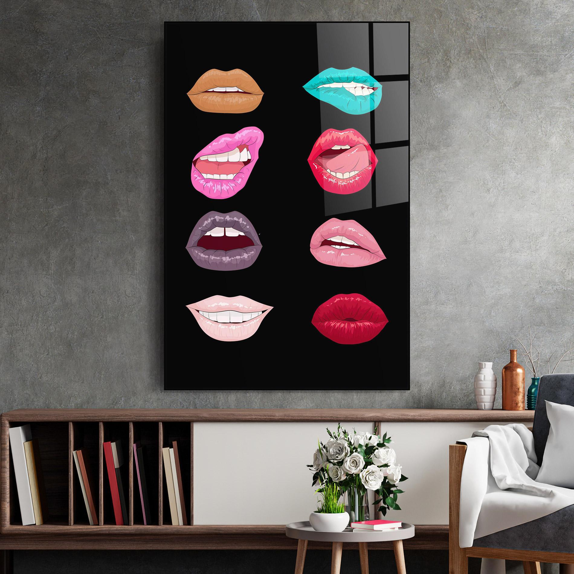 Glasbild Colorful Lips mockup 2