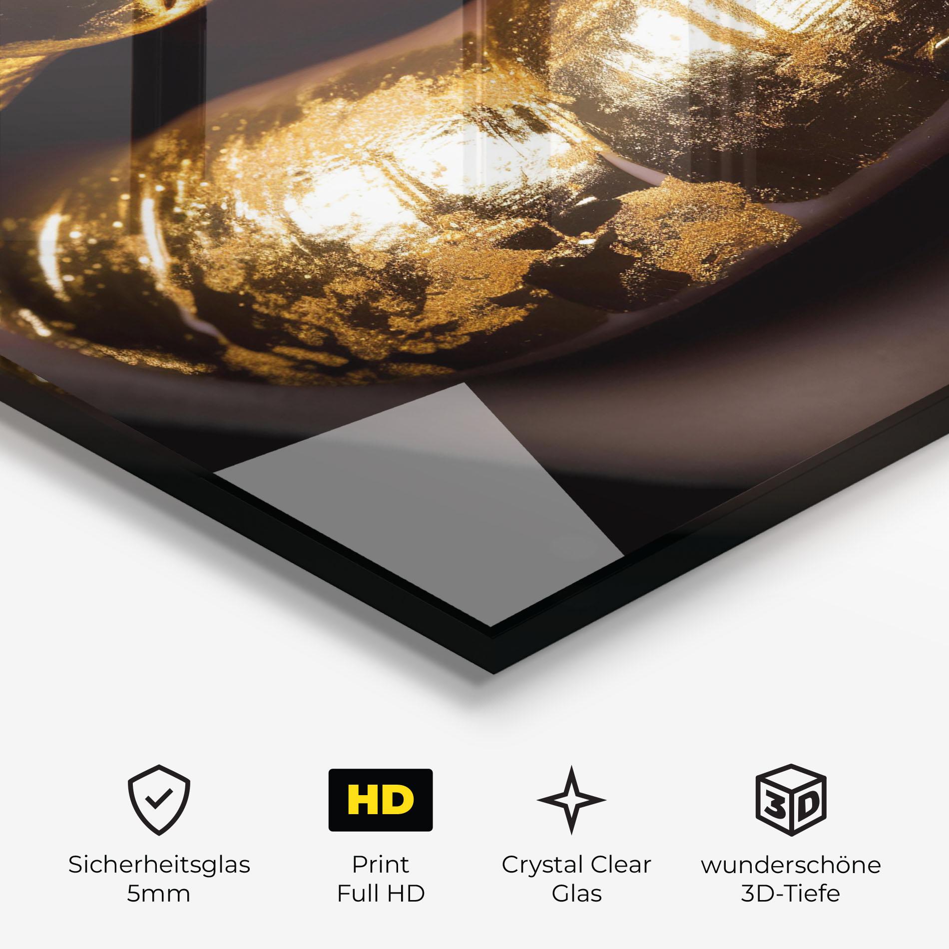 Glasbild Big Gold Lips mockup 3