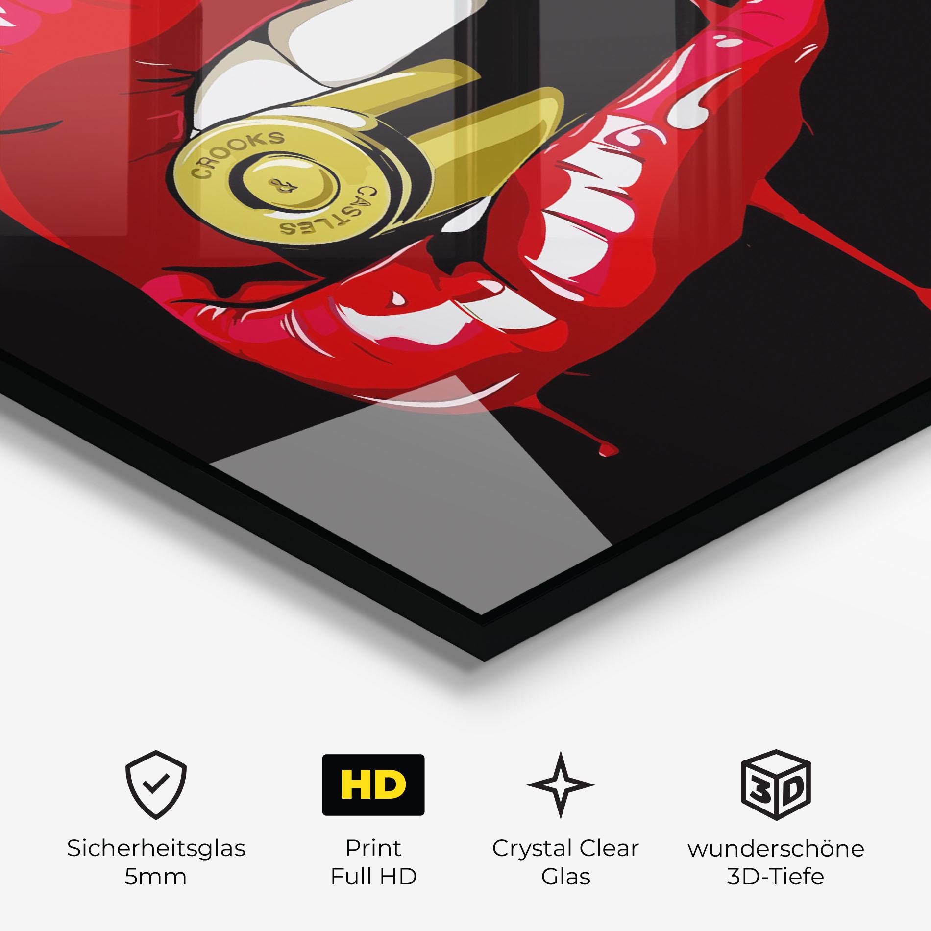 Glasbild Bullet Lips mockup 3