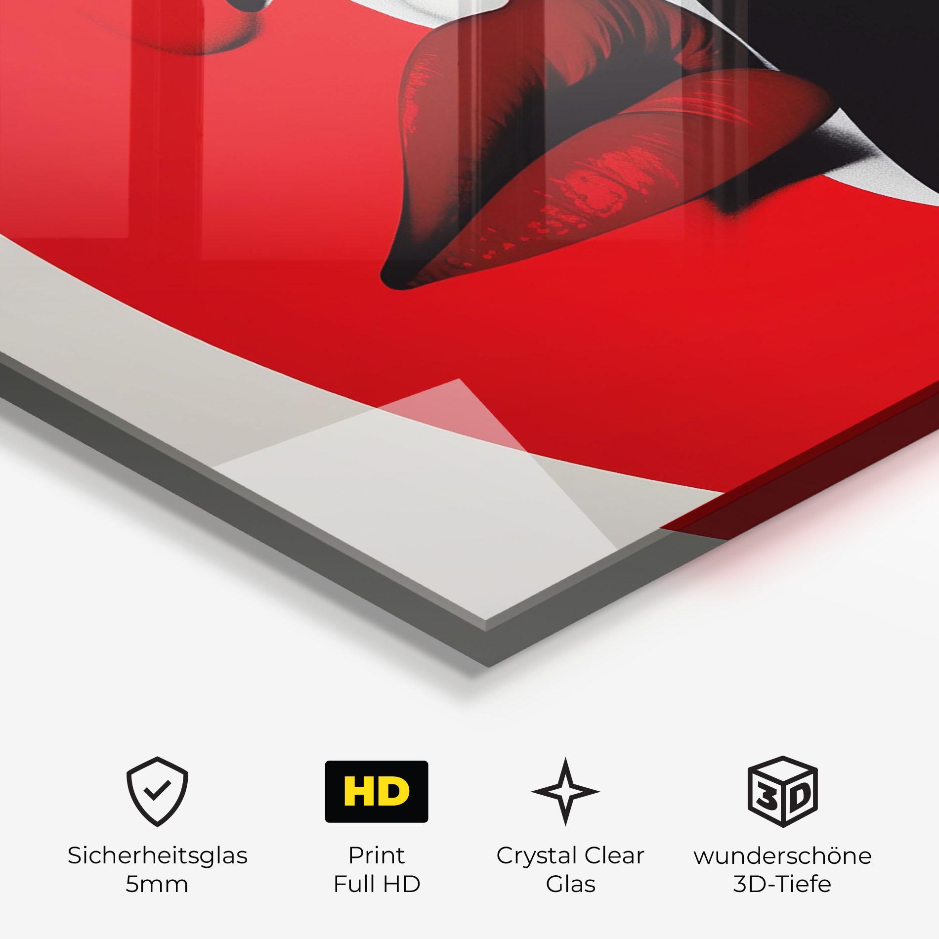 Glasbild Dark Red Lips mockup 3