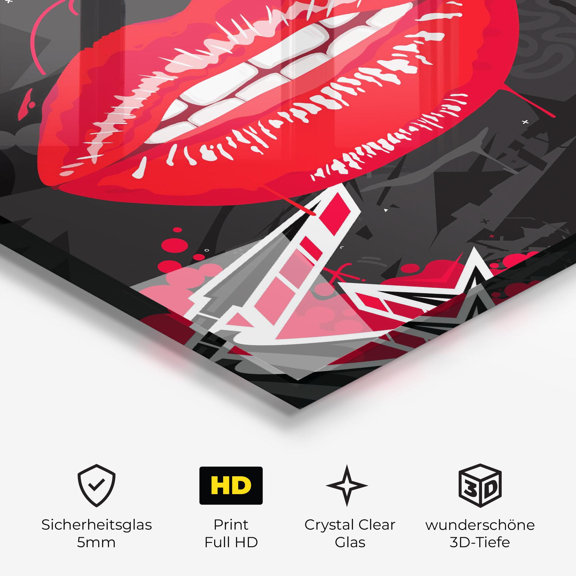 Glasbild Lips Graff mockup 3
