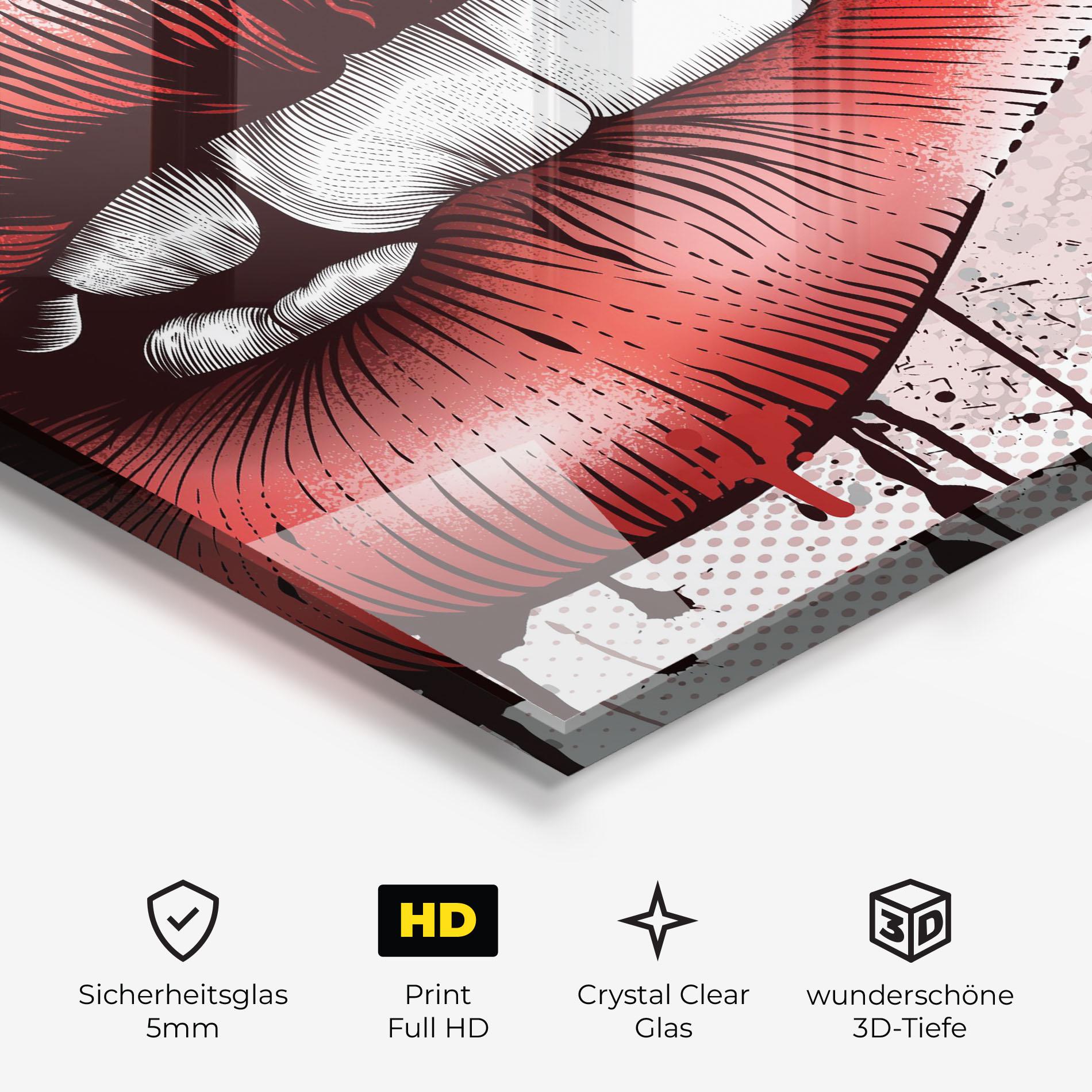 Glasbild Lips Pop Artistic mockup 3