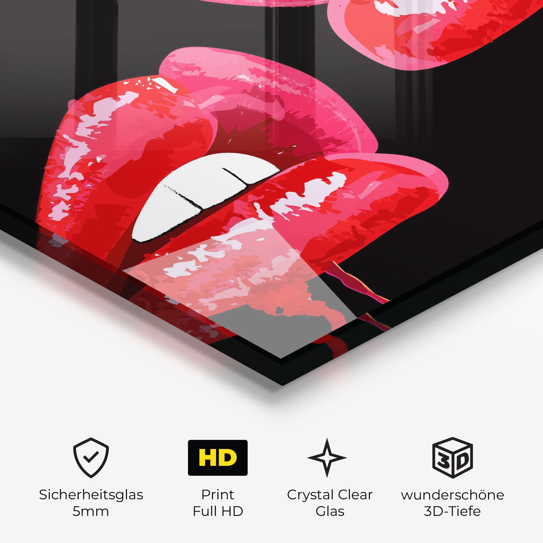 Glasbild Lips Talking mockup 3