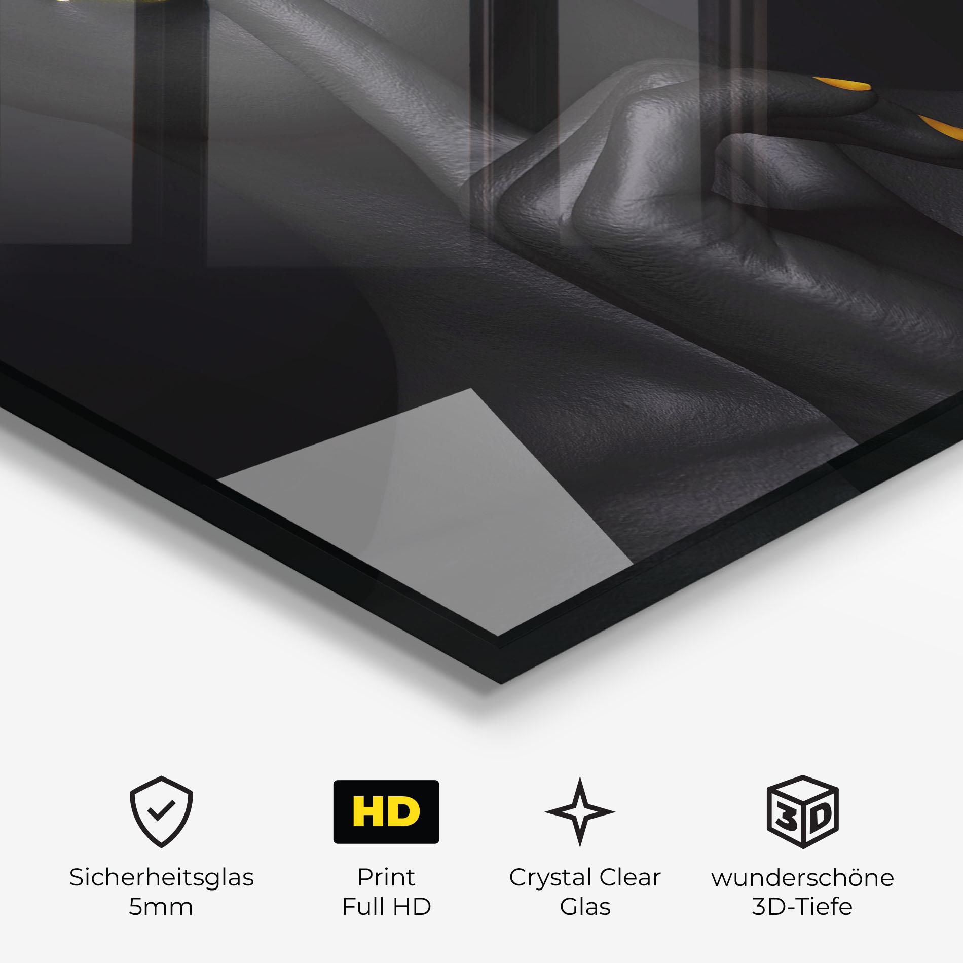 Glasbild Silence Lips Portrait mockup 3