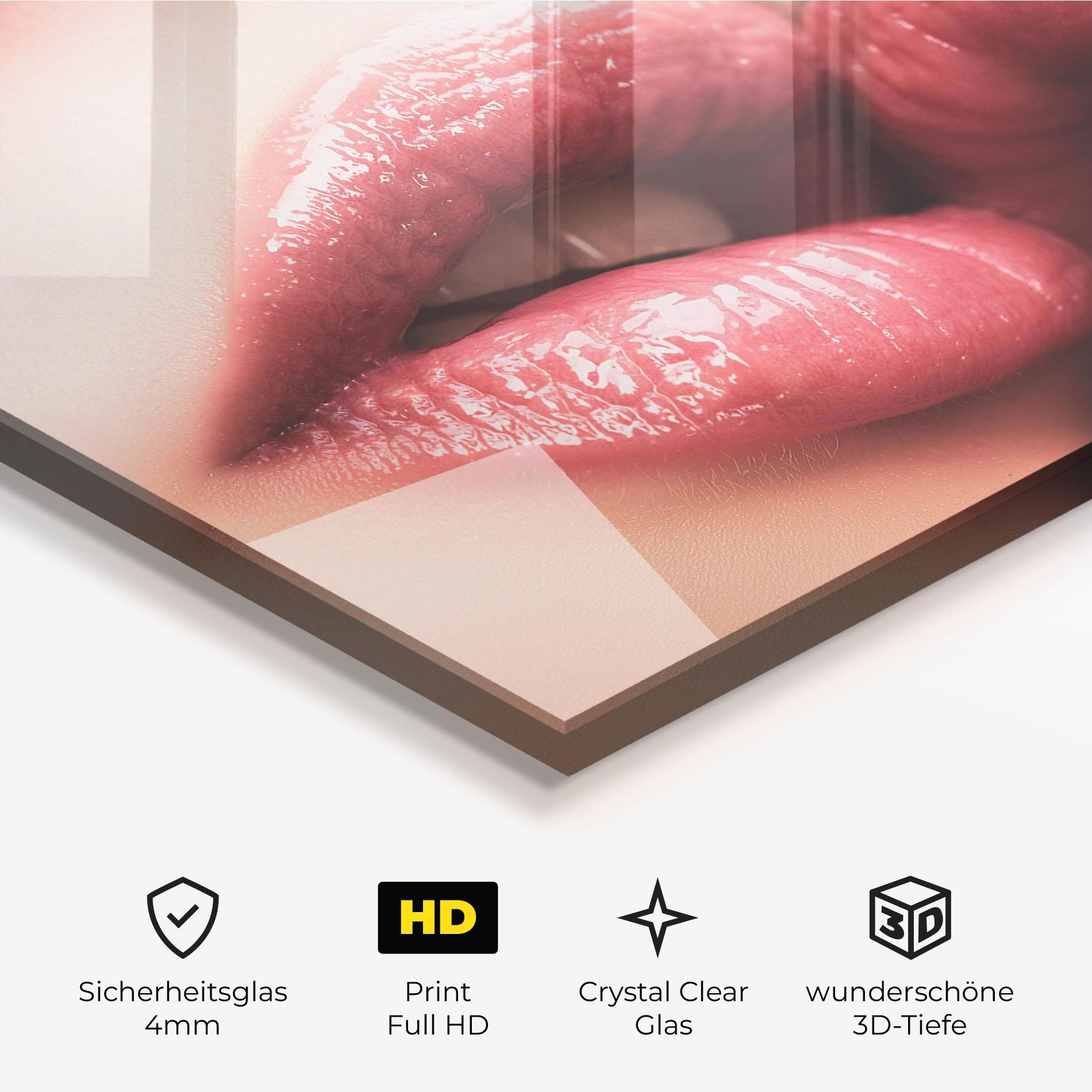 Glasbild Beautiful Lips mockup 3