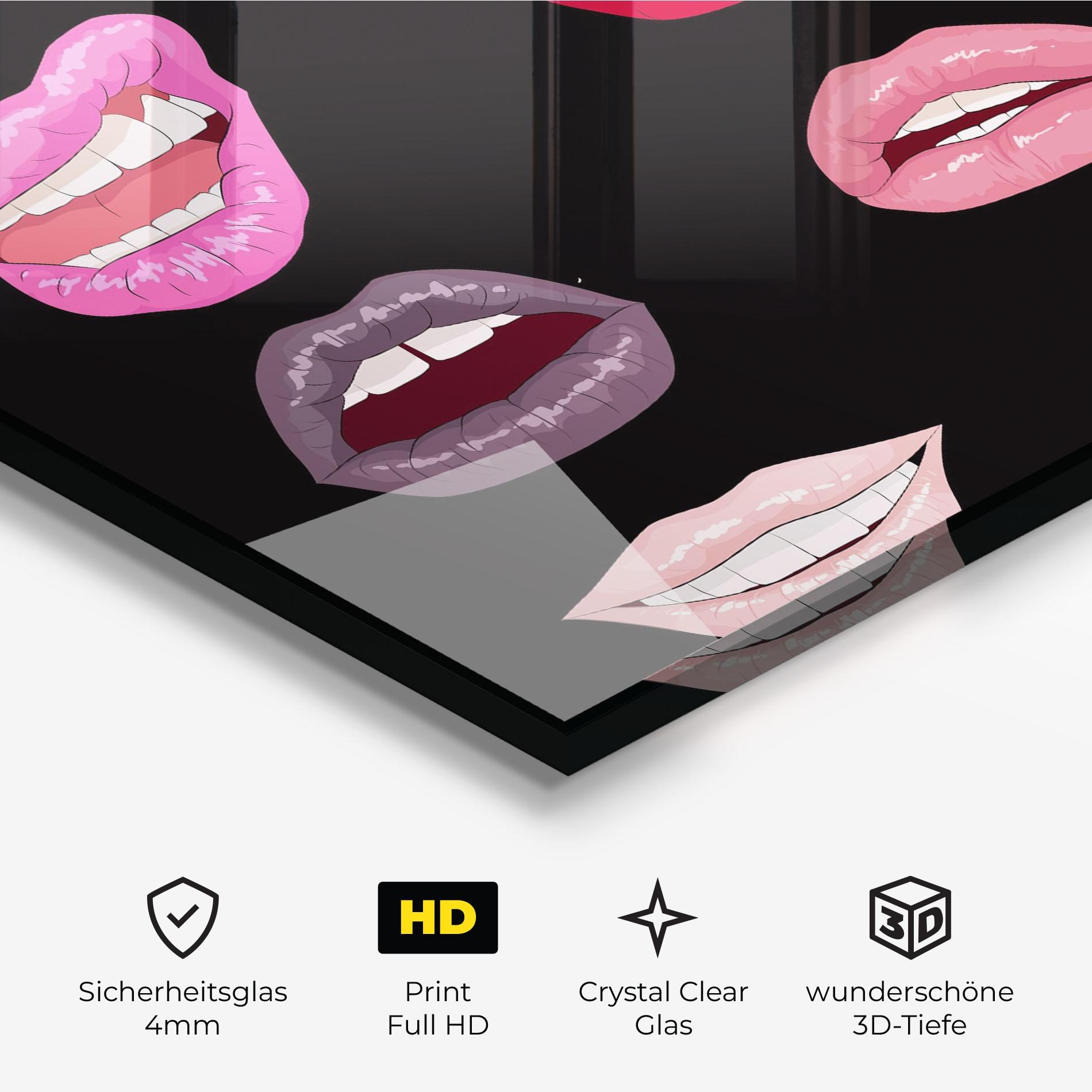Glasbild Colorful Lips mockup 3