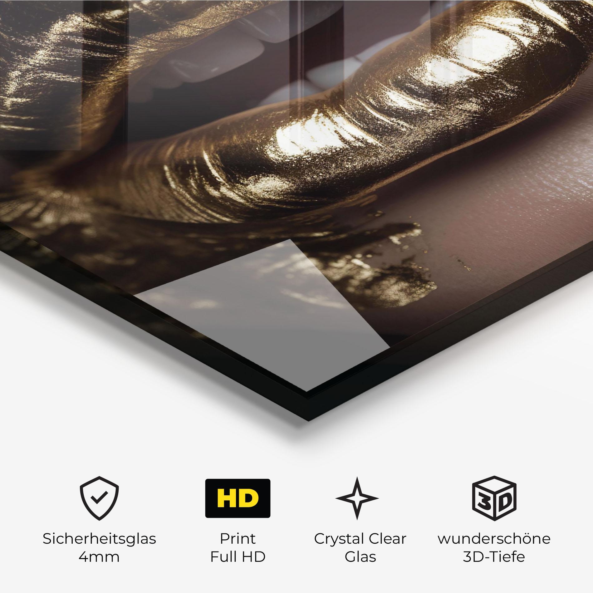 Glasbild Gold Lips mockup 3