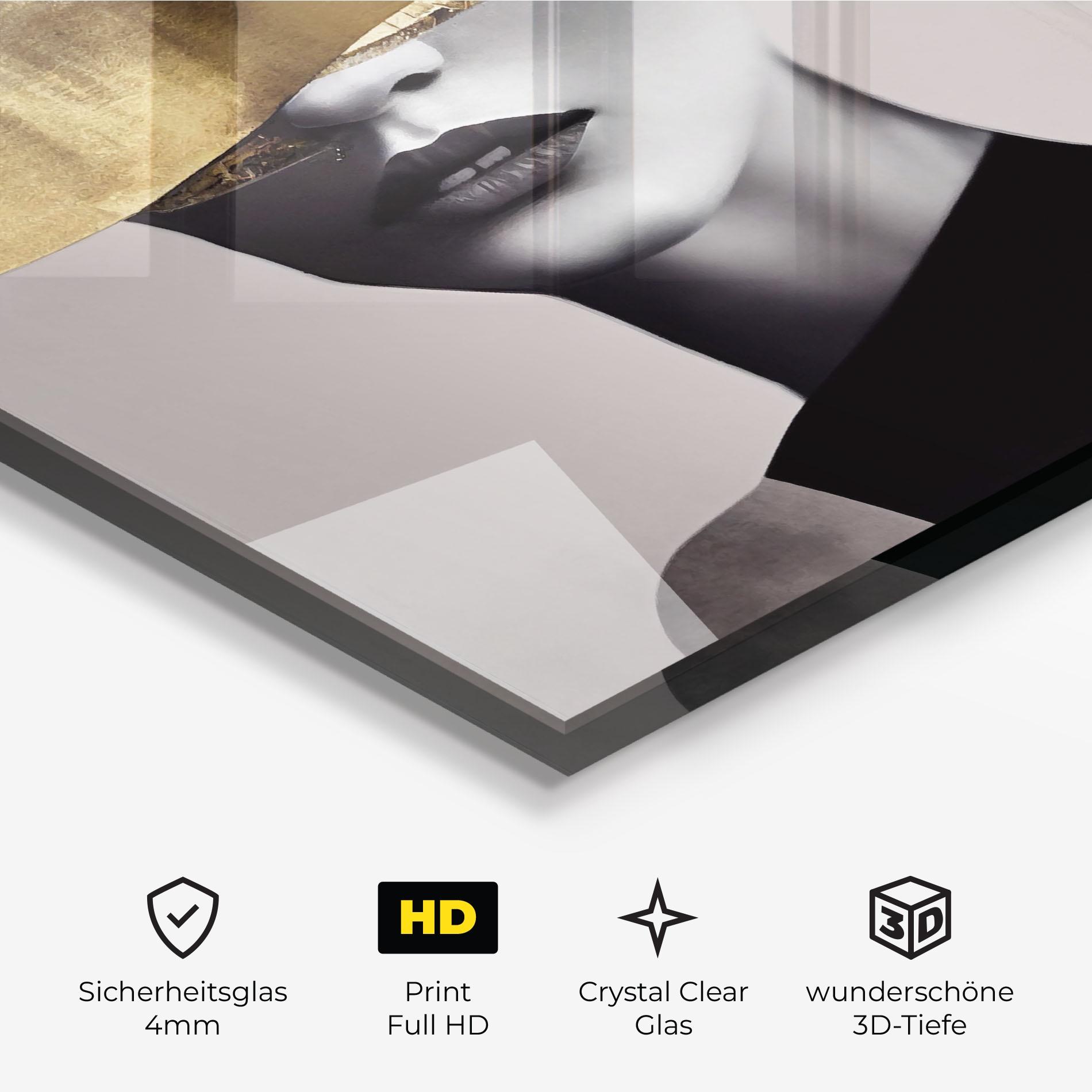 Glasbild Grey Lips mockup 3