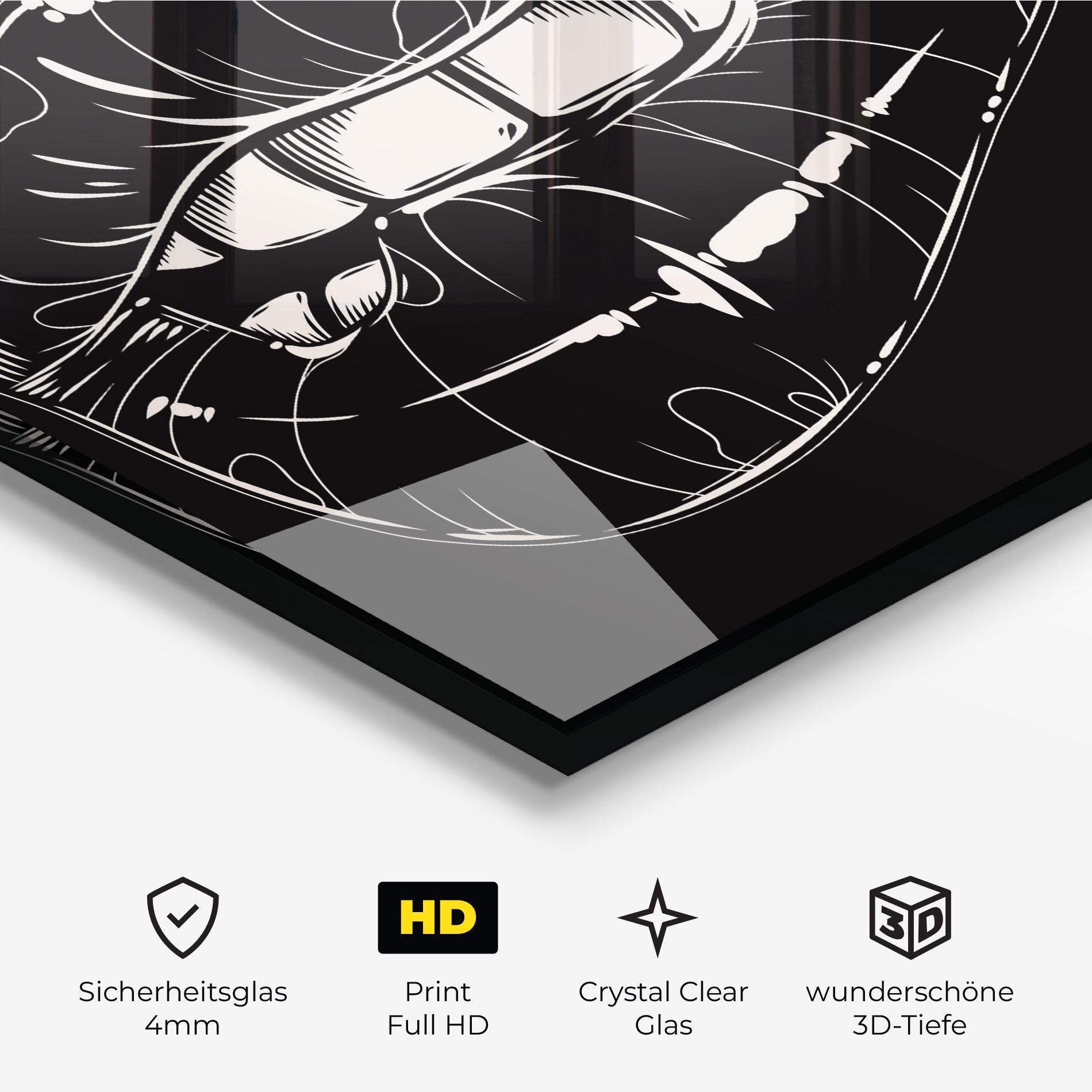 Glasbild Lips On Black Art mockup 3