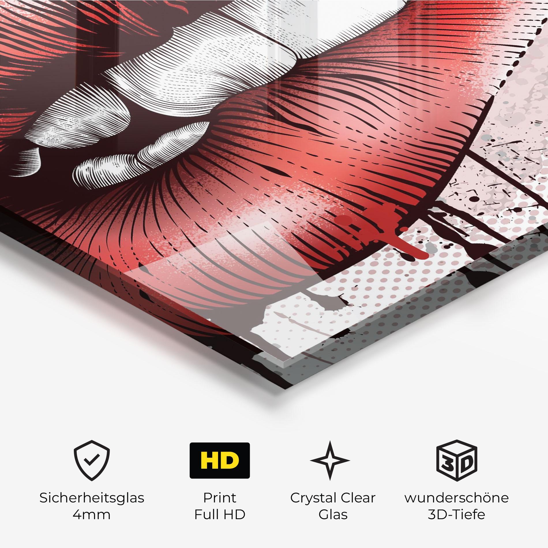 Glasbild Lips Pop Artistic mockup 3