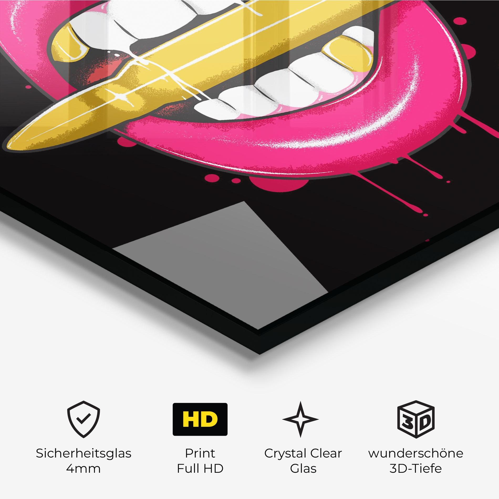 Glasbild Pink Bullet Lips mockup 3