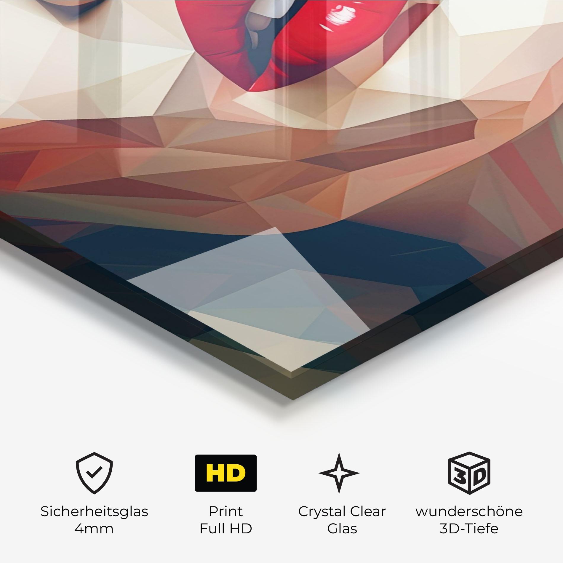 Glasbild Triangular Lips mockup 3