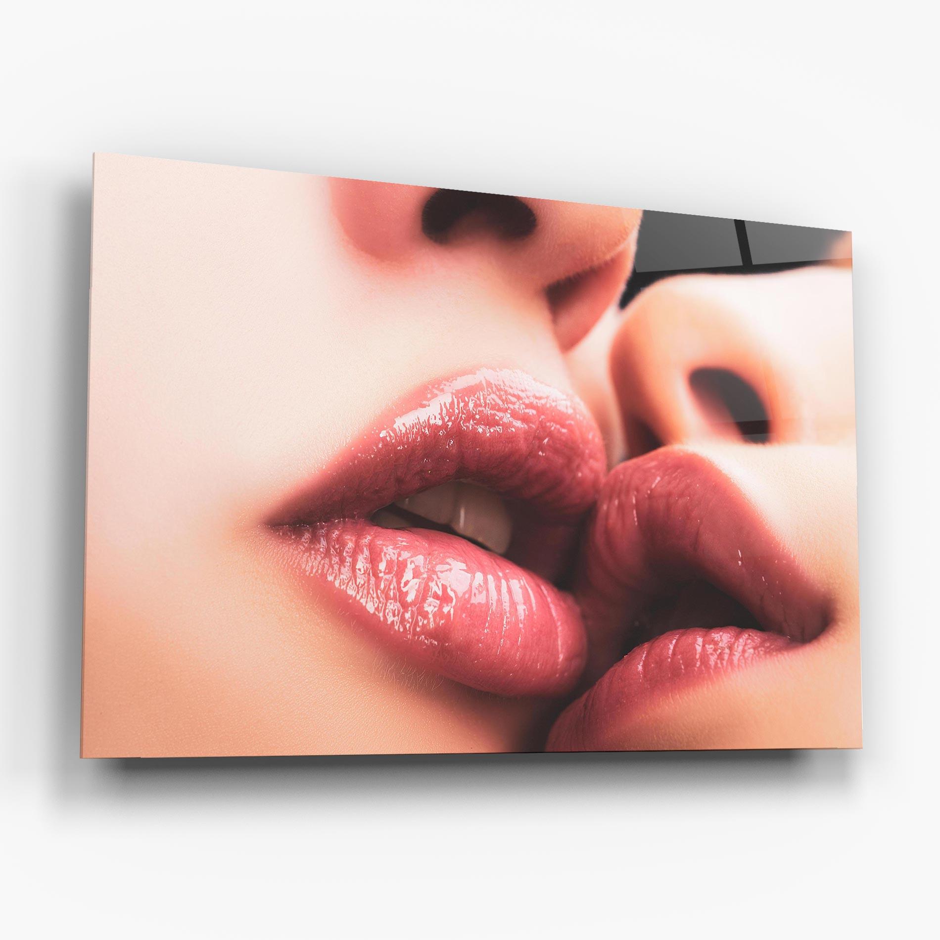 Glasbild Beautiful Lips mockup 6