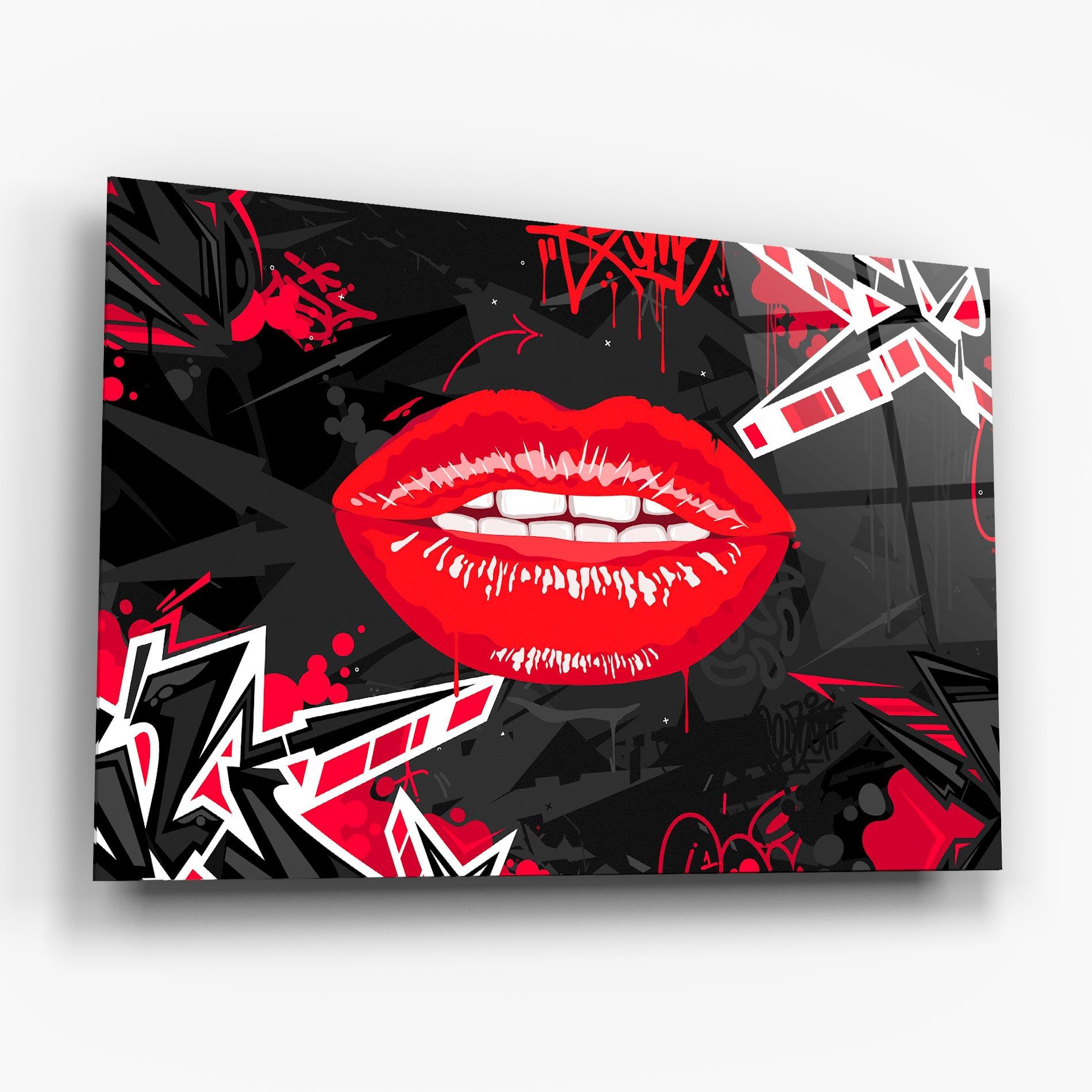 Glasbild Lips Graff mockup 6