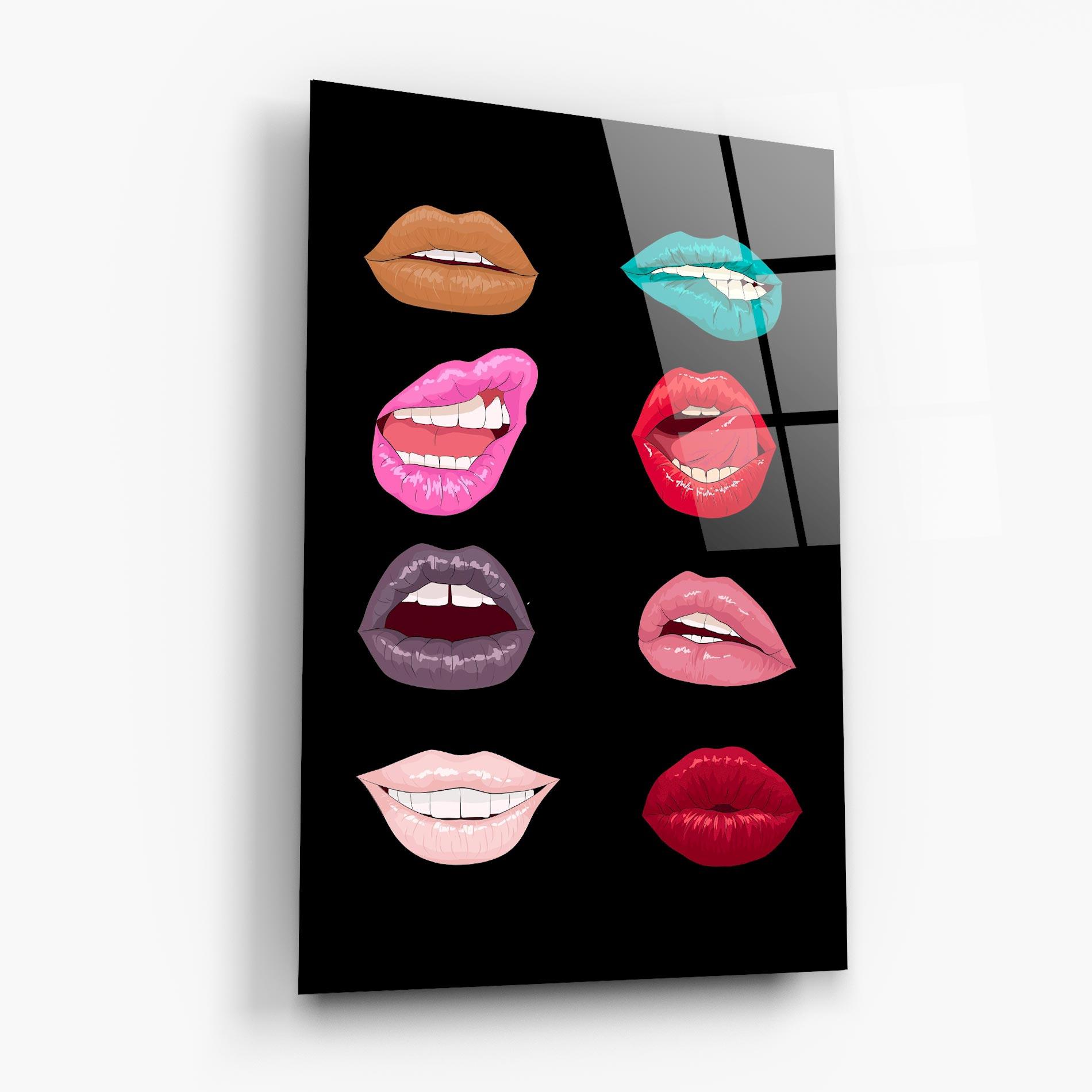 Glasbild Colorful Lips mockup 6