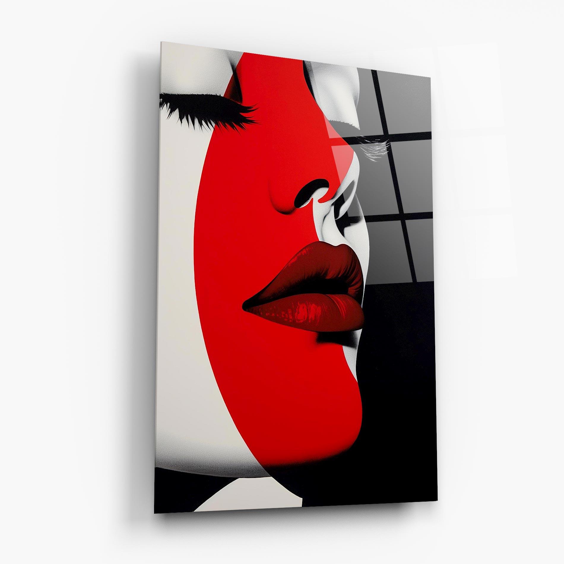 Glasbild Dark Red Lips mockup 6