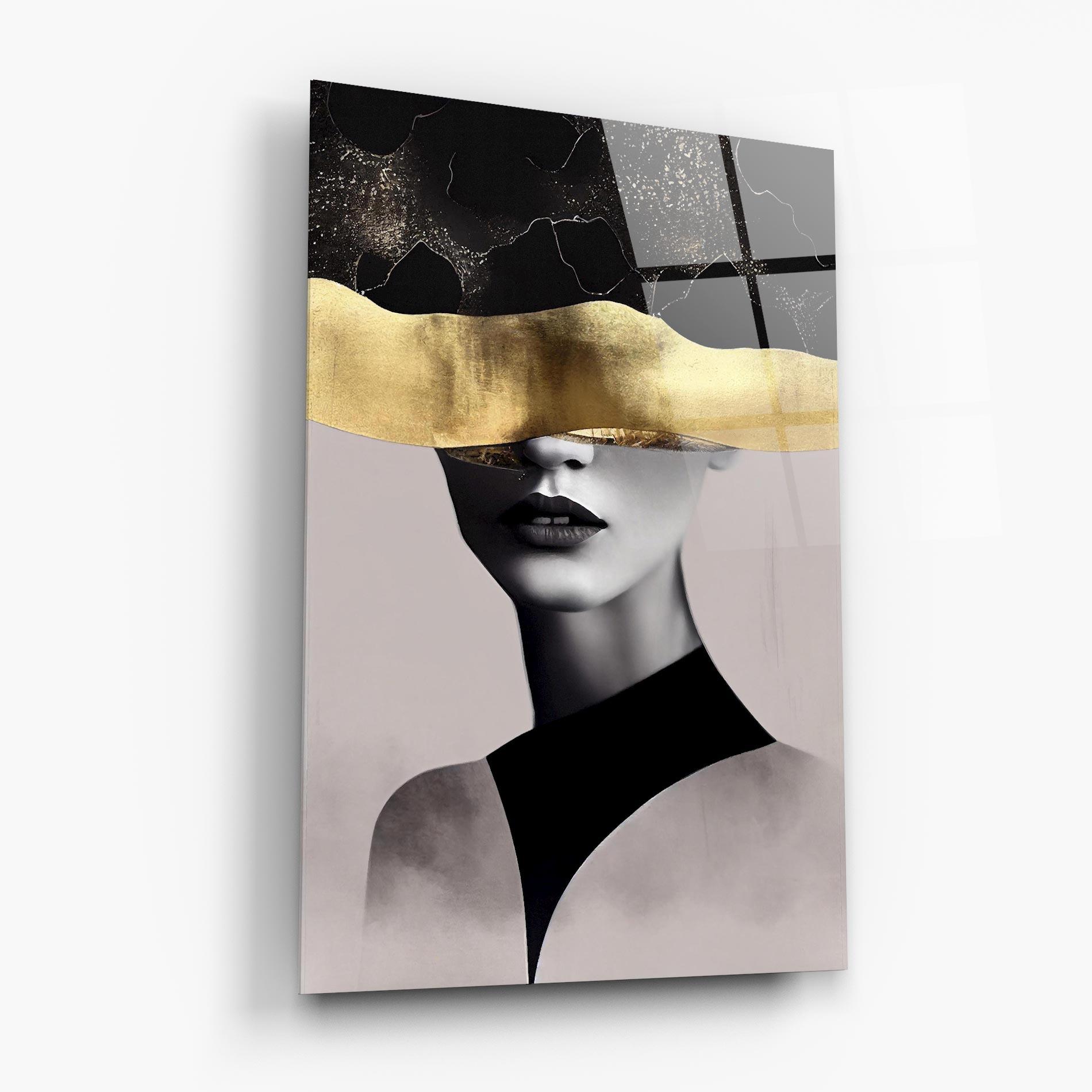 Glasbild Grey Lips mockup 6