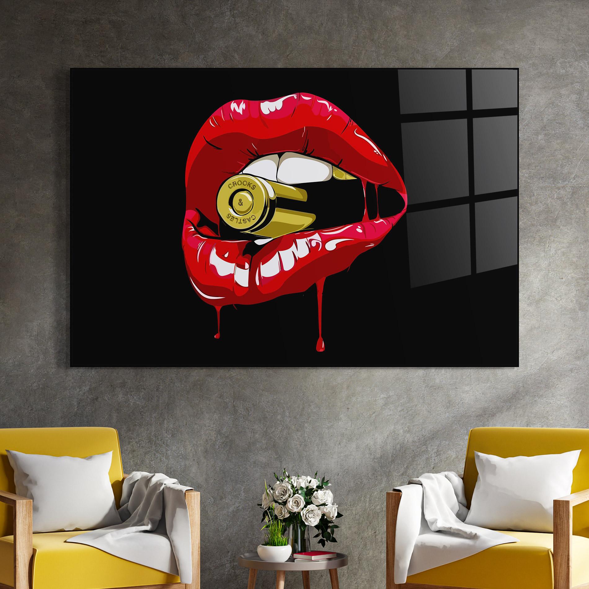Glasbild Bullet Lips mockup 4