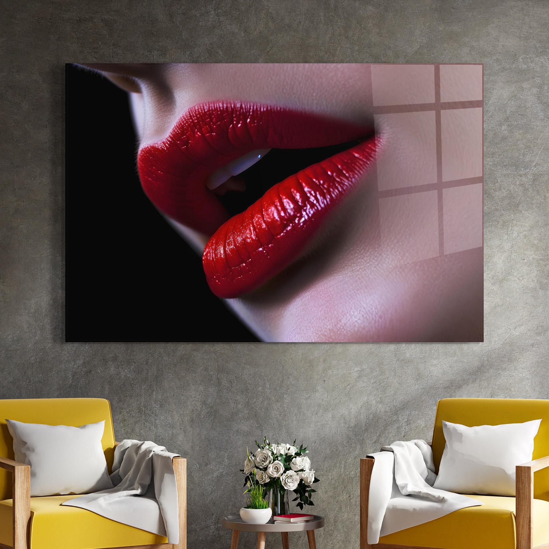 Glasbild Close Up Woman mockup 4