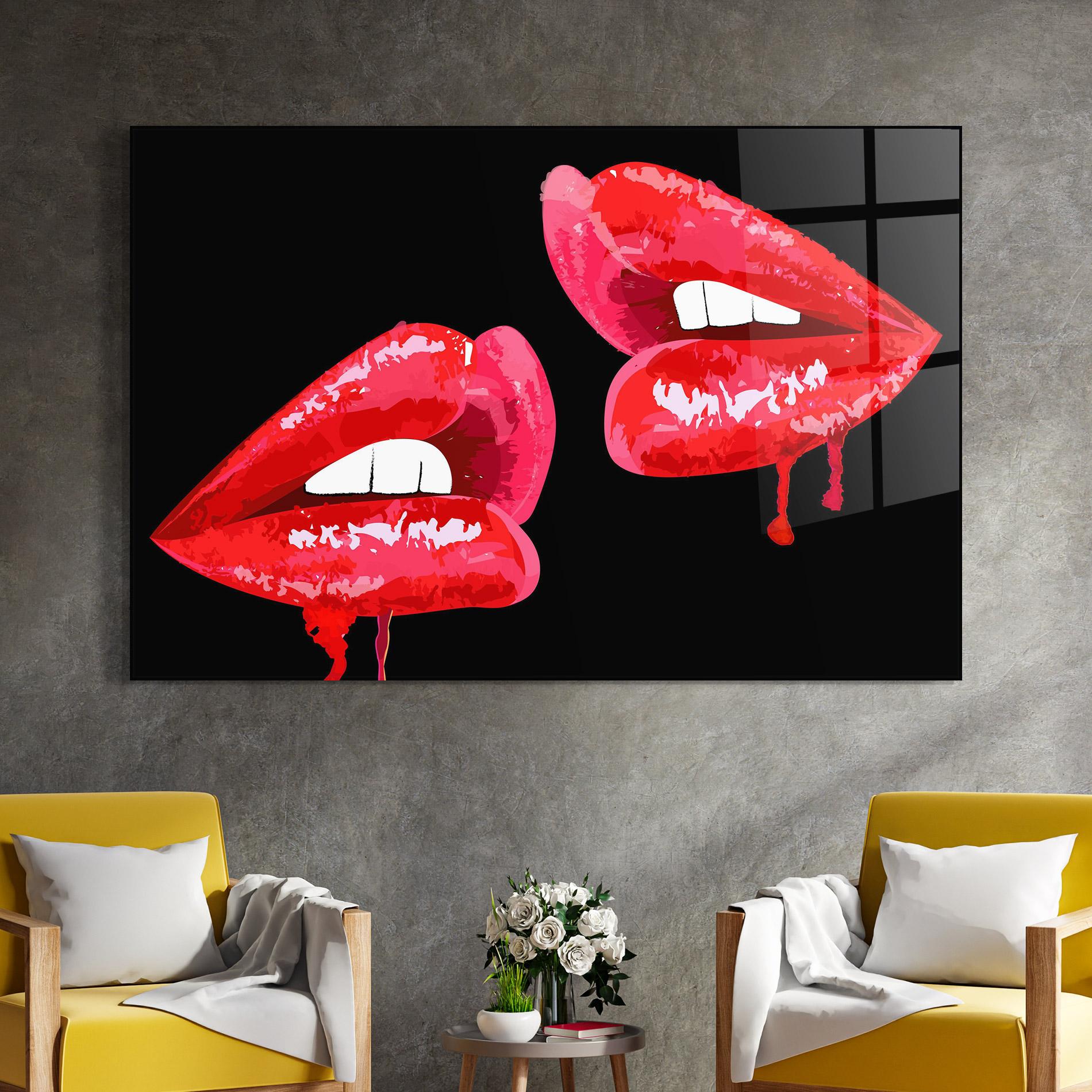 Glasbild Lips Talking mockup 4