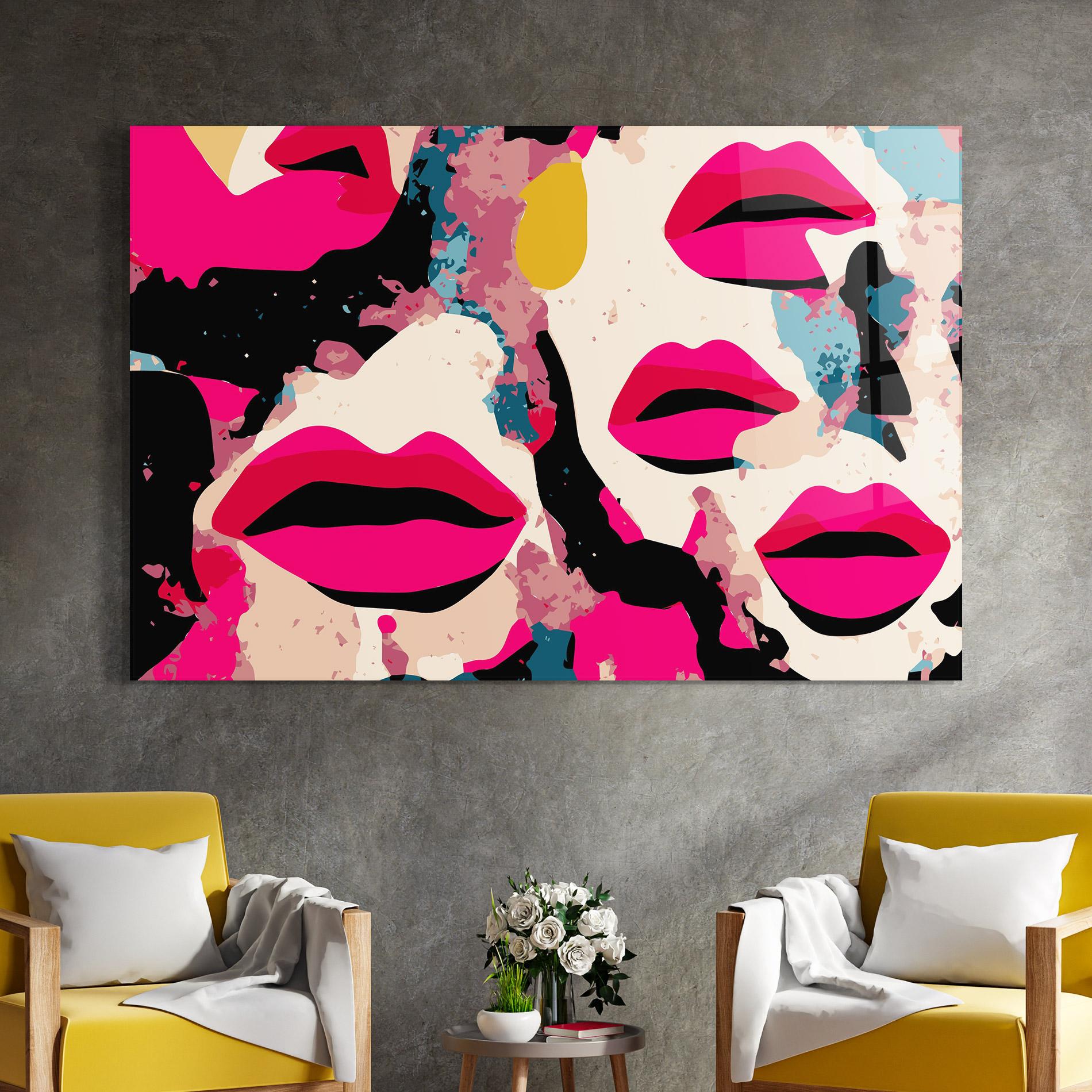 Glasbild Pink Lips mockup 4