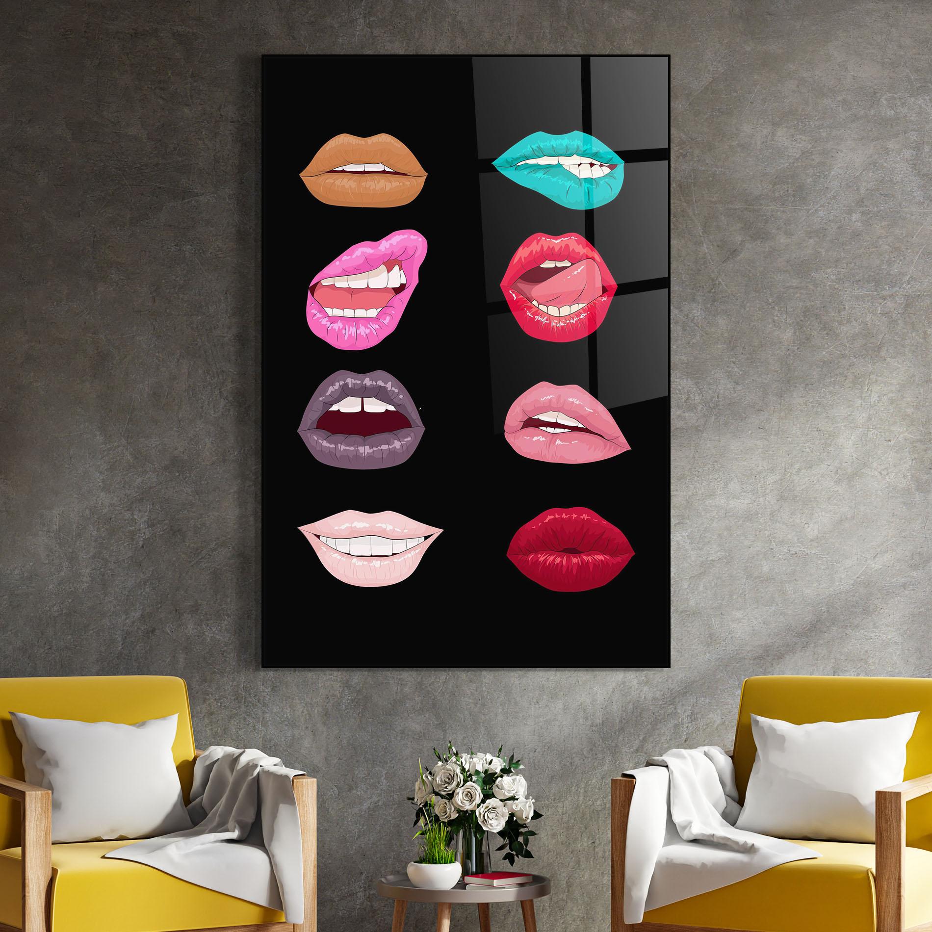 Glasbild Colorful Lips mockup 4