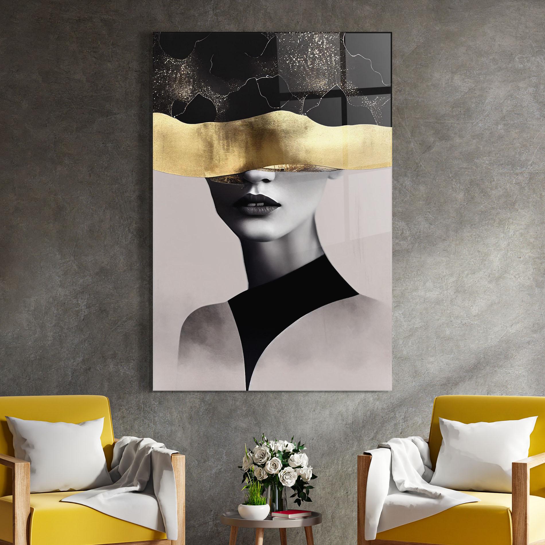 Glasbild Grey Lips mockup 4