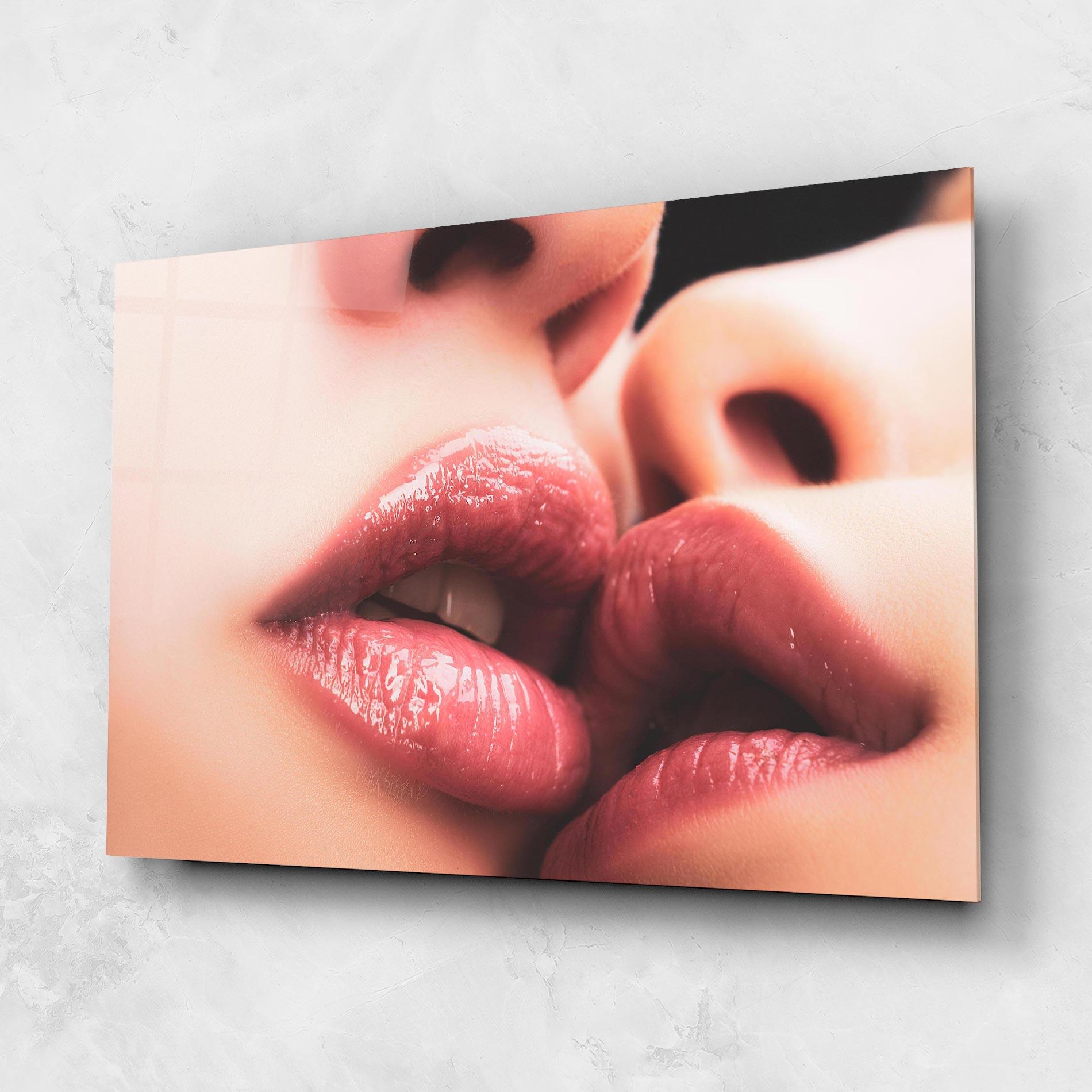 Glasbild Beautiful Lips mockup 1