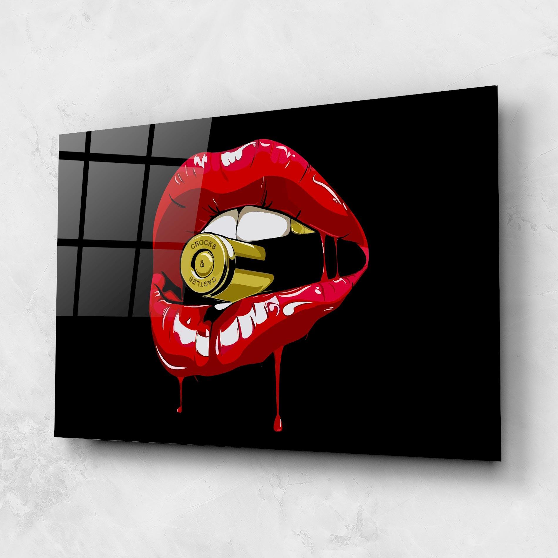 Glasbild Bullet Lips mockup 1