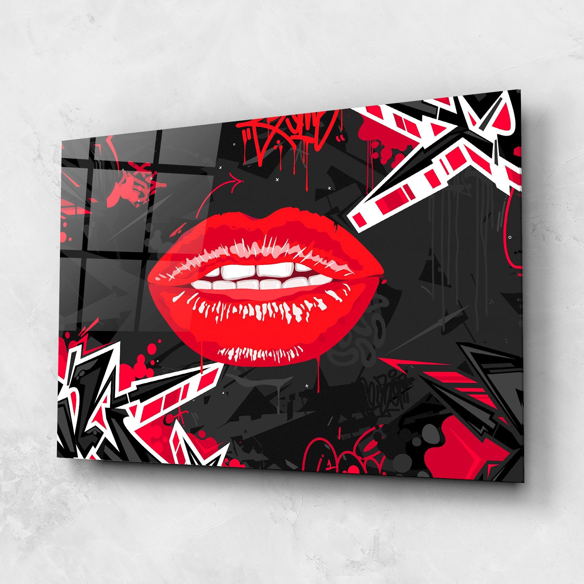 Glasbild Lips Graff mockup 1