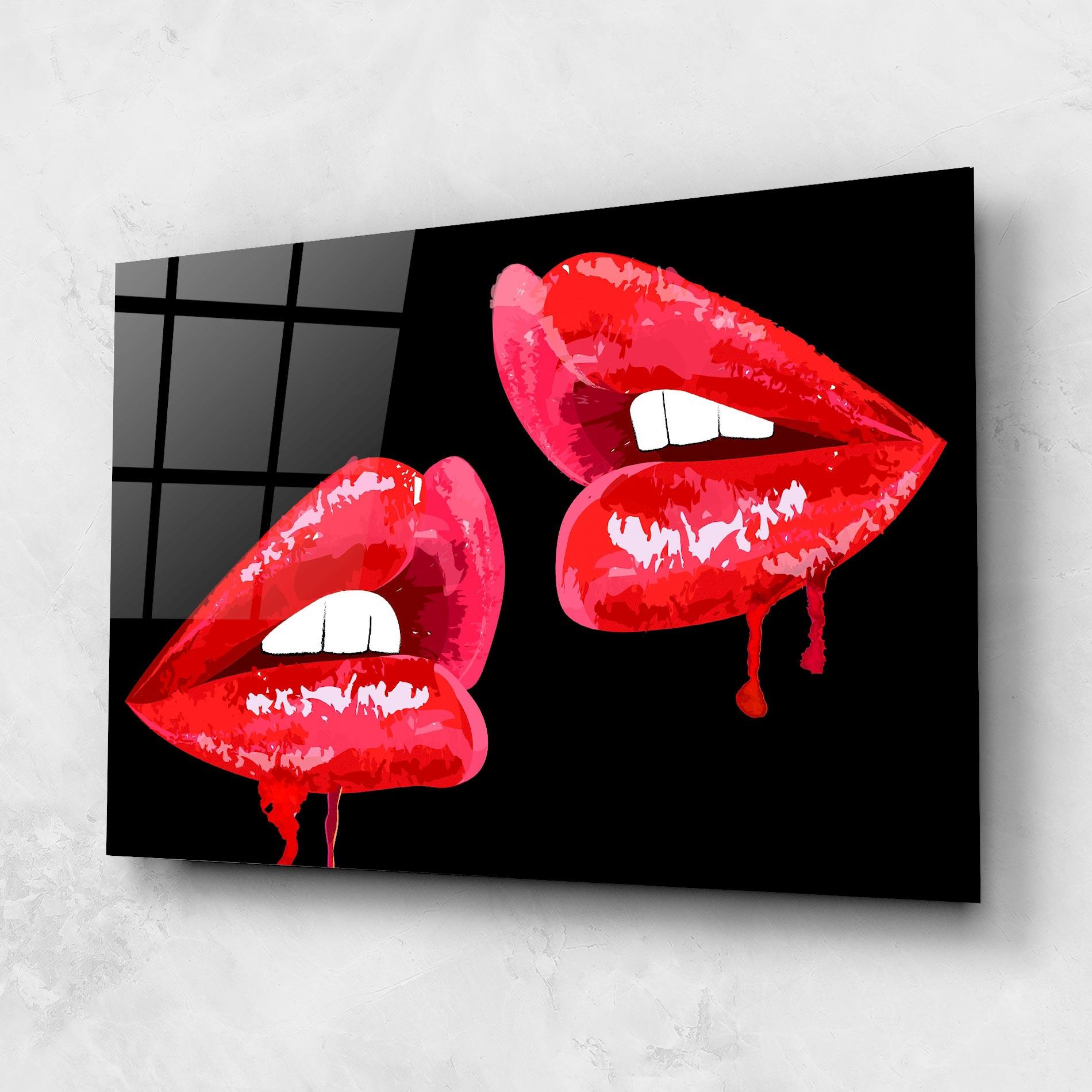 Glasbild Lips Talking mockup 1