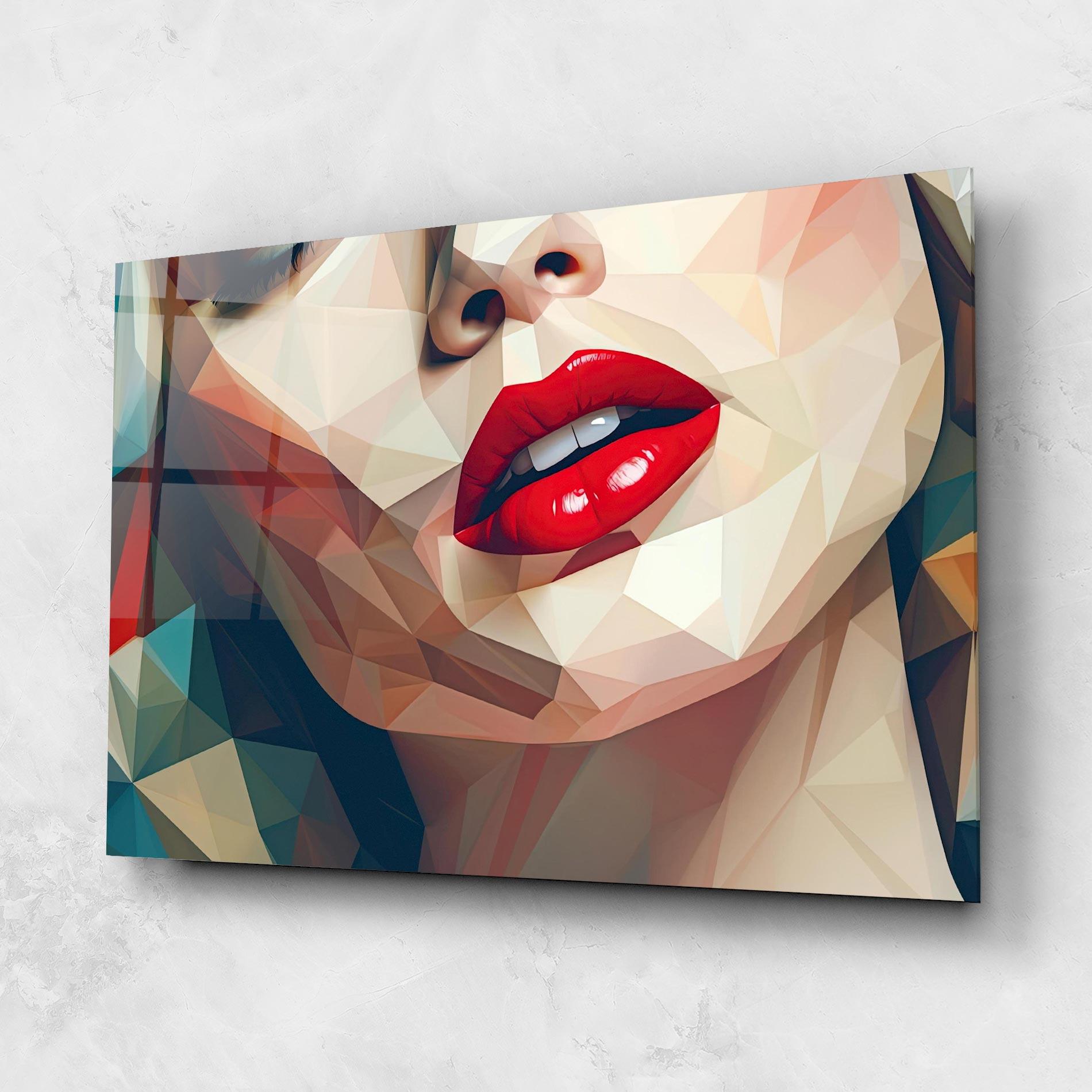 Glasbild Triangular Lips mockup 1