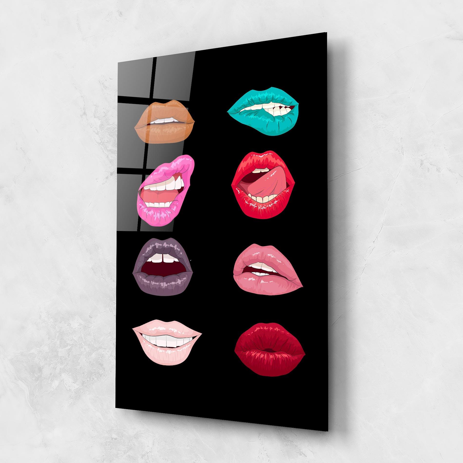 Glasbild Colorful Lips mockup 1