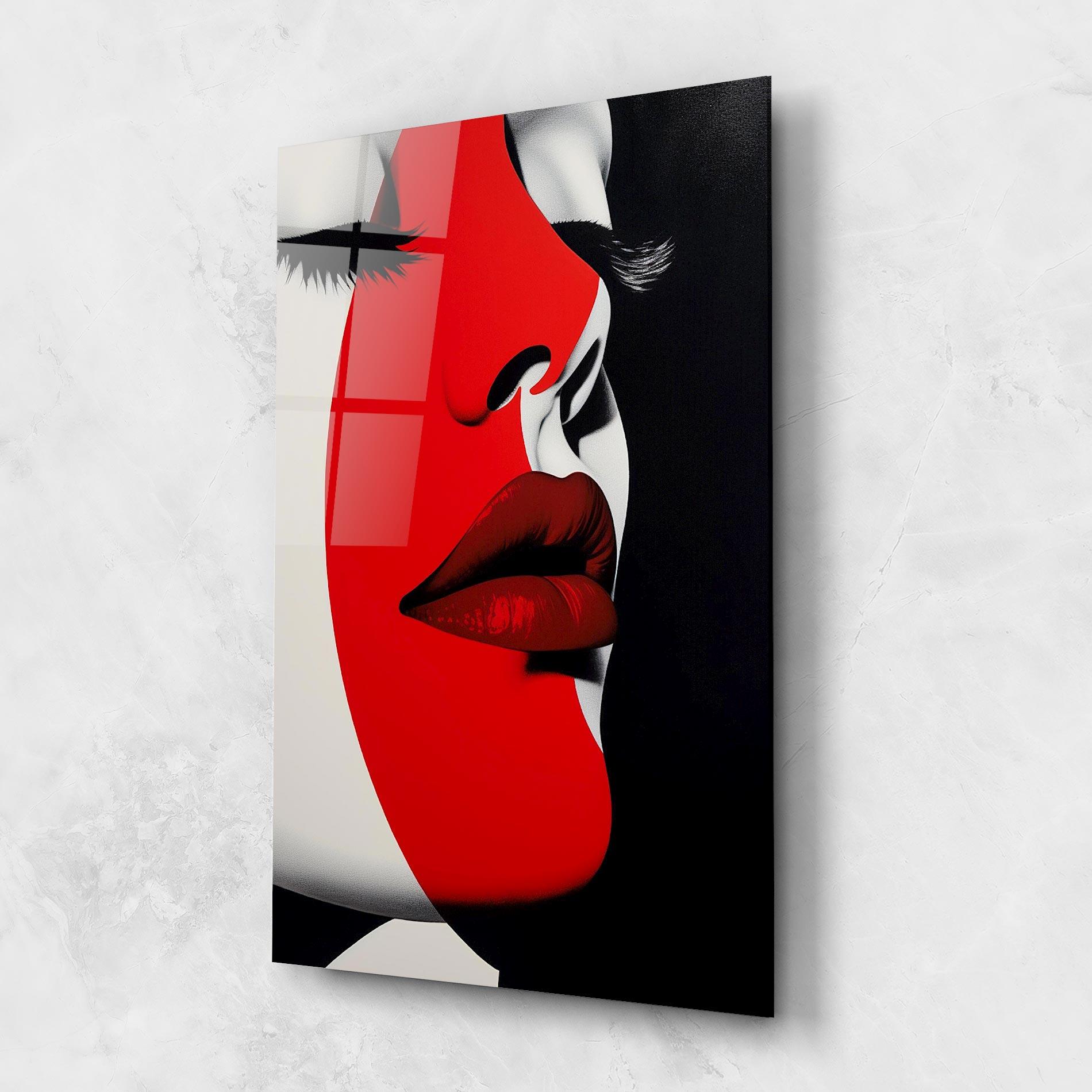 Glasbild Dark Red Lips mockup 1