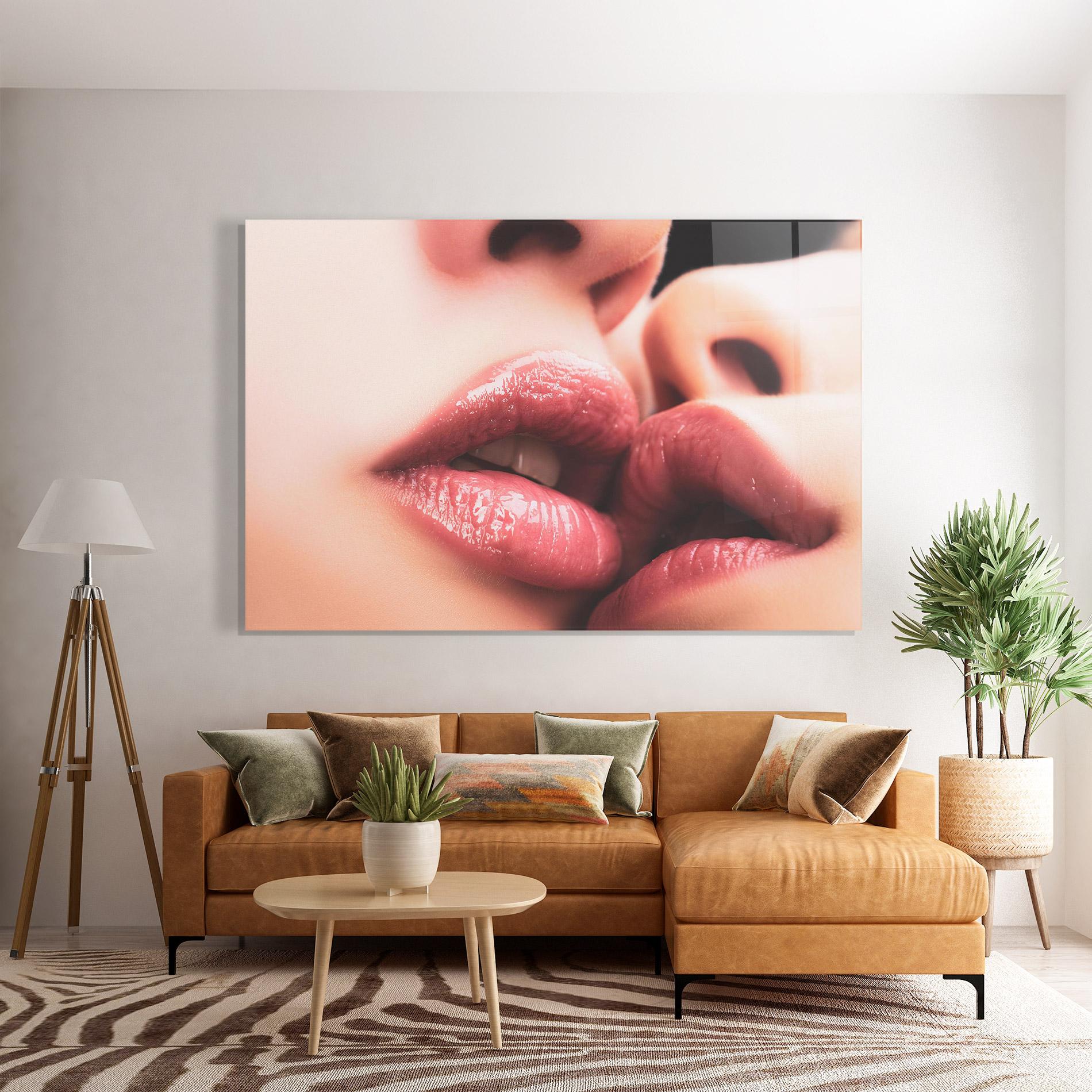 Glasbild Beautiful Lips mockup 7