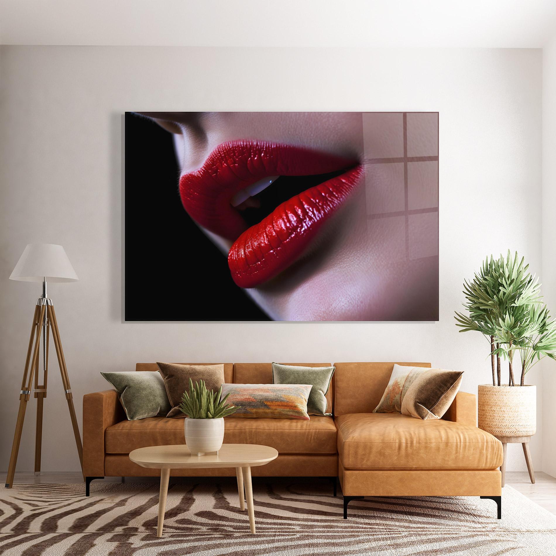 Glasbild Close Up Woman mockup 7