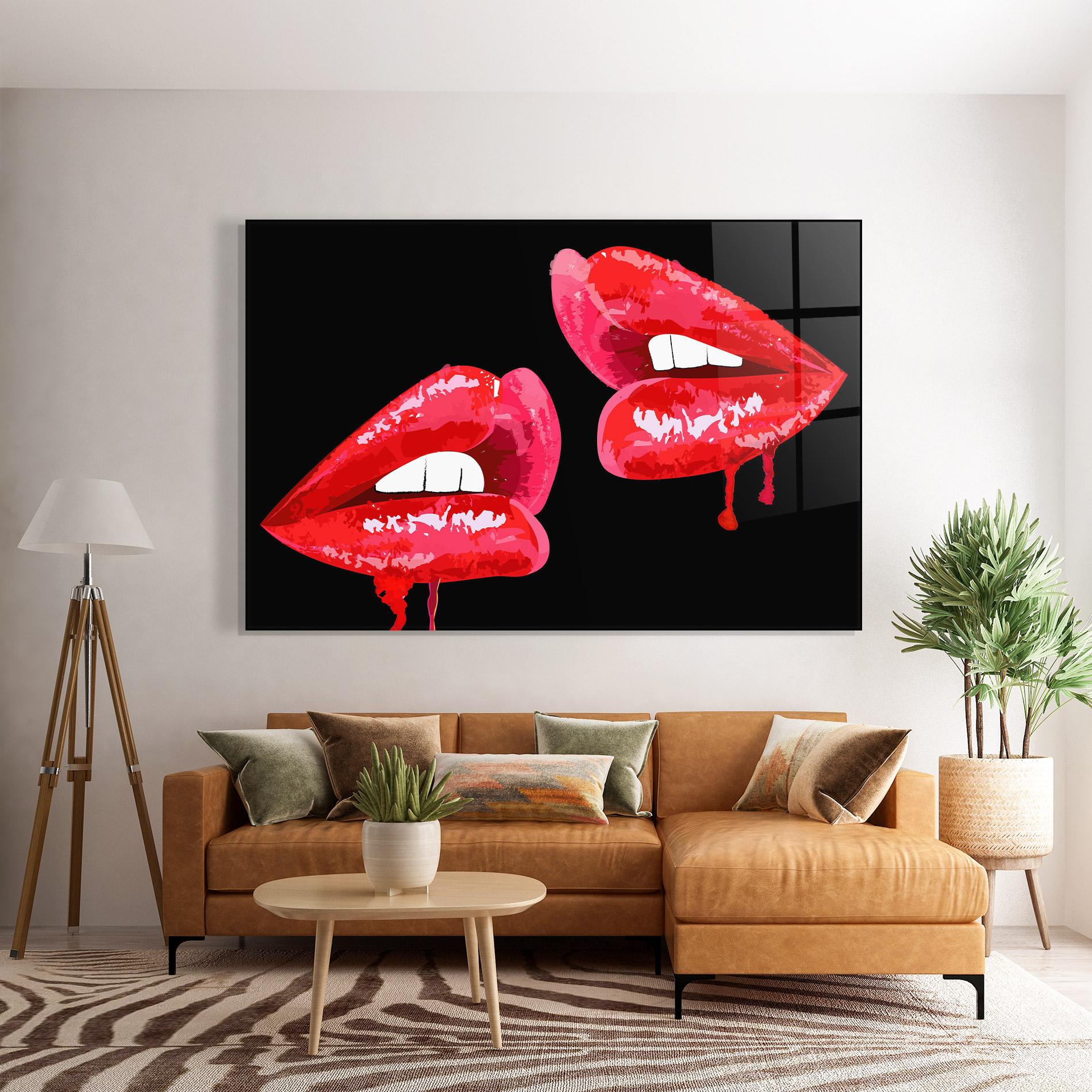 Glasbild Lips Talking mockup 7