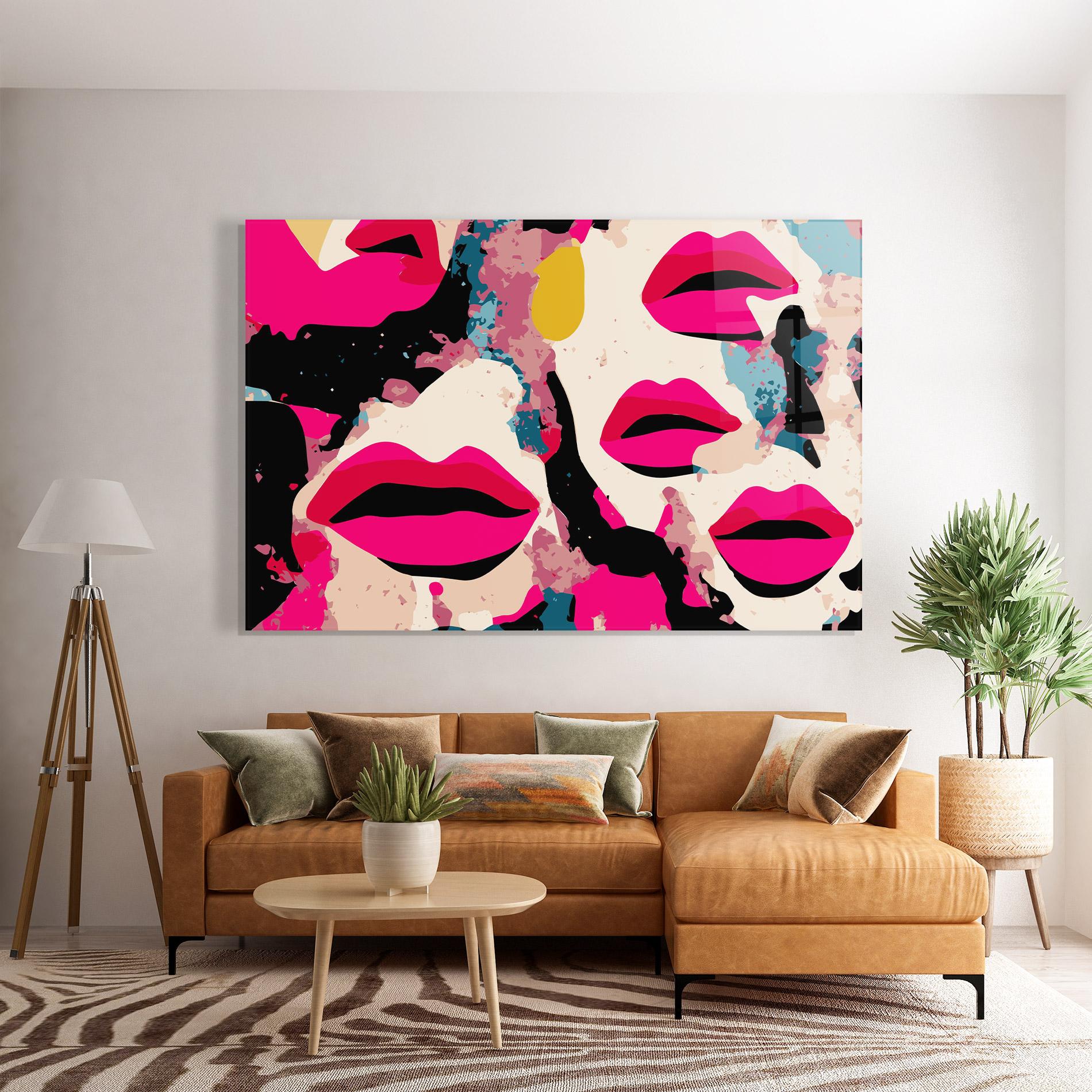 Glasbild Pink Lips mockup 7