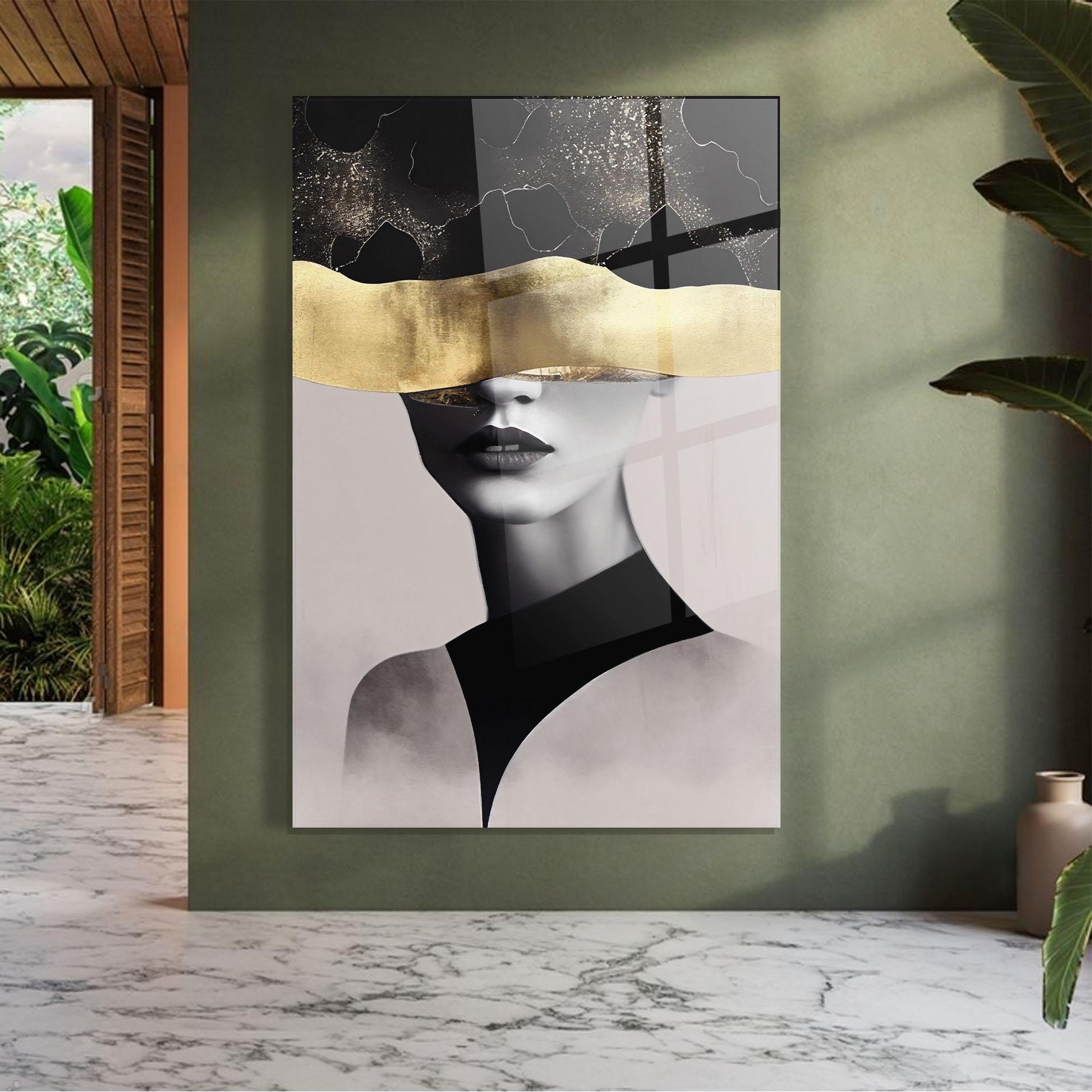 Glasbild Grey Lips mockup 7